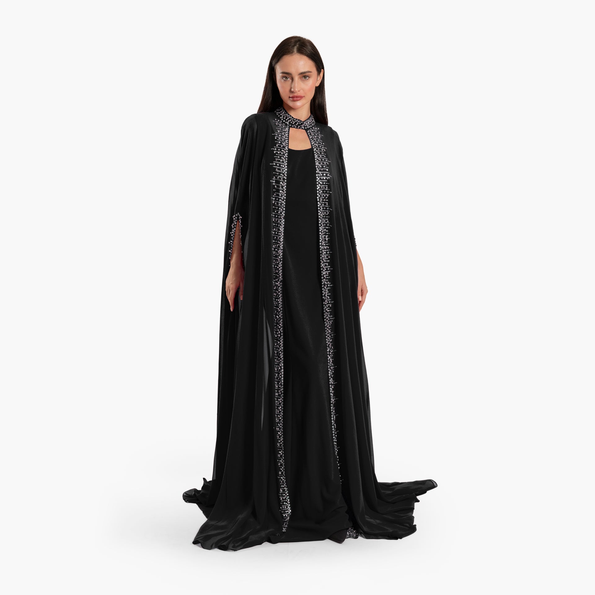 Women's Black Shimmer Dress with Cape By WECRE8