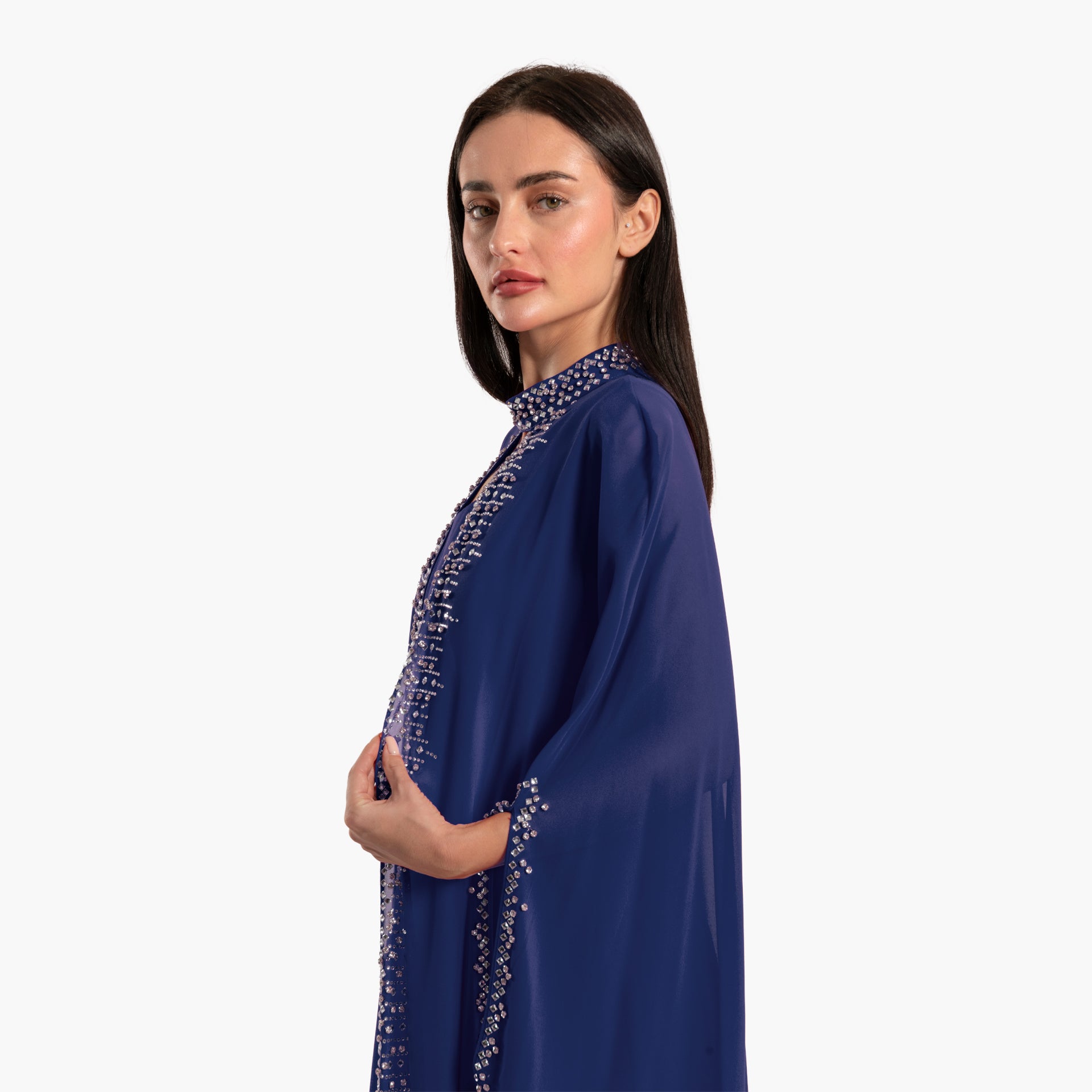 Women's Blue Shimmer Dress with Cape By WECRE8