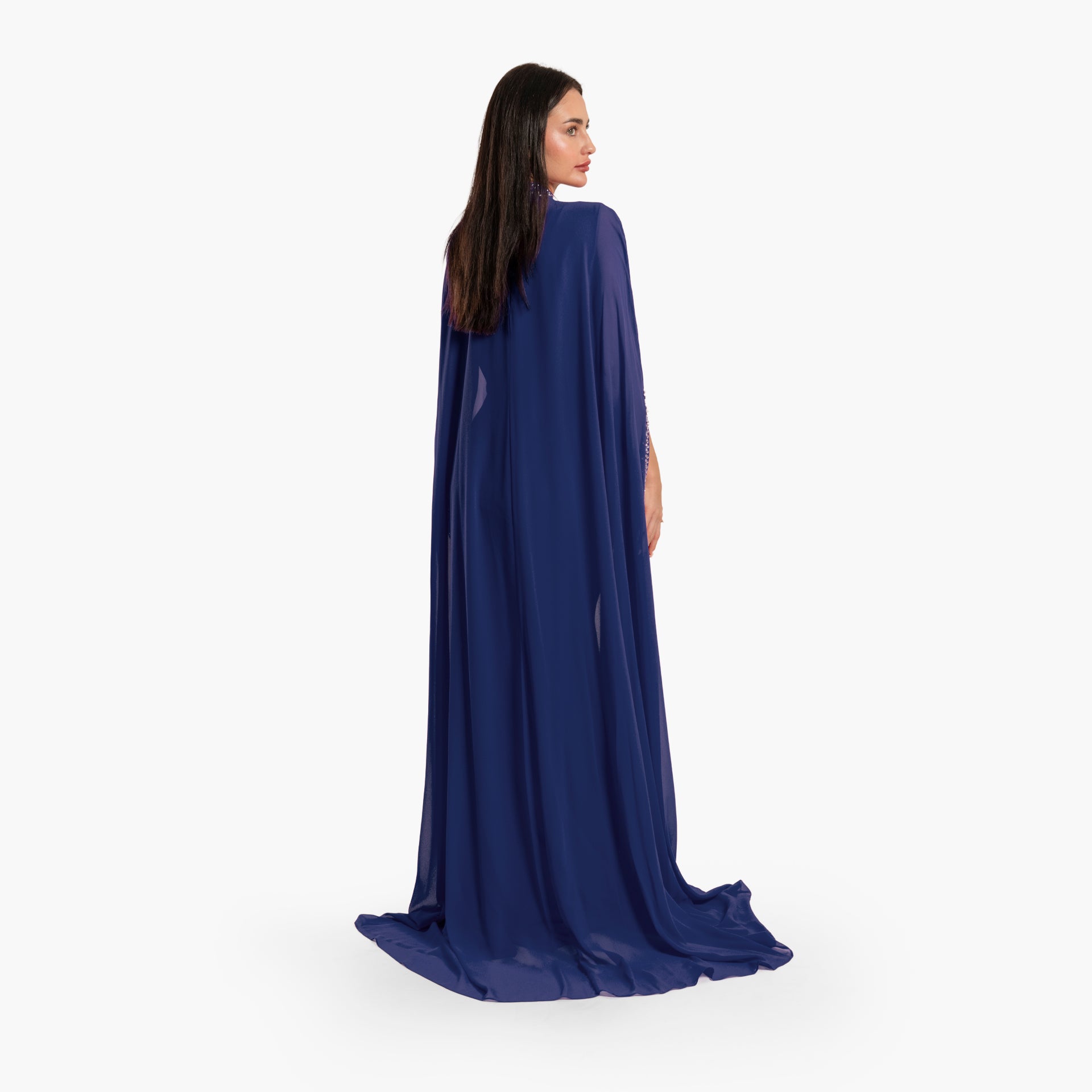 Women's Blue Shimmer Dress with Cape By WECRE8