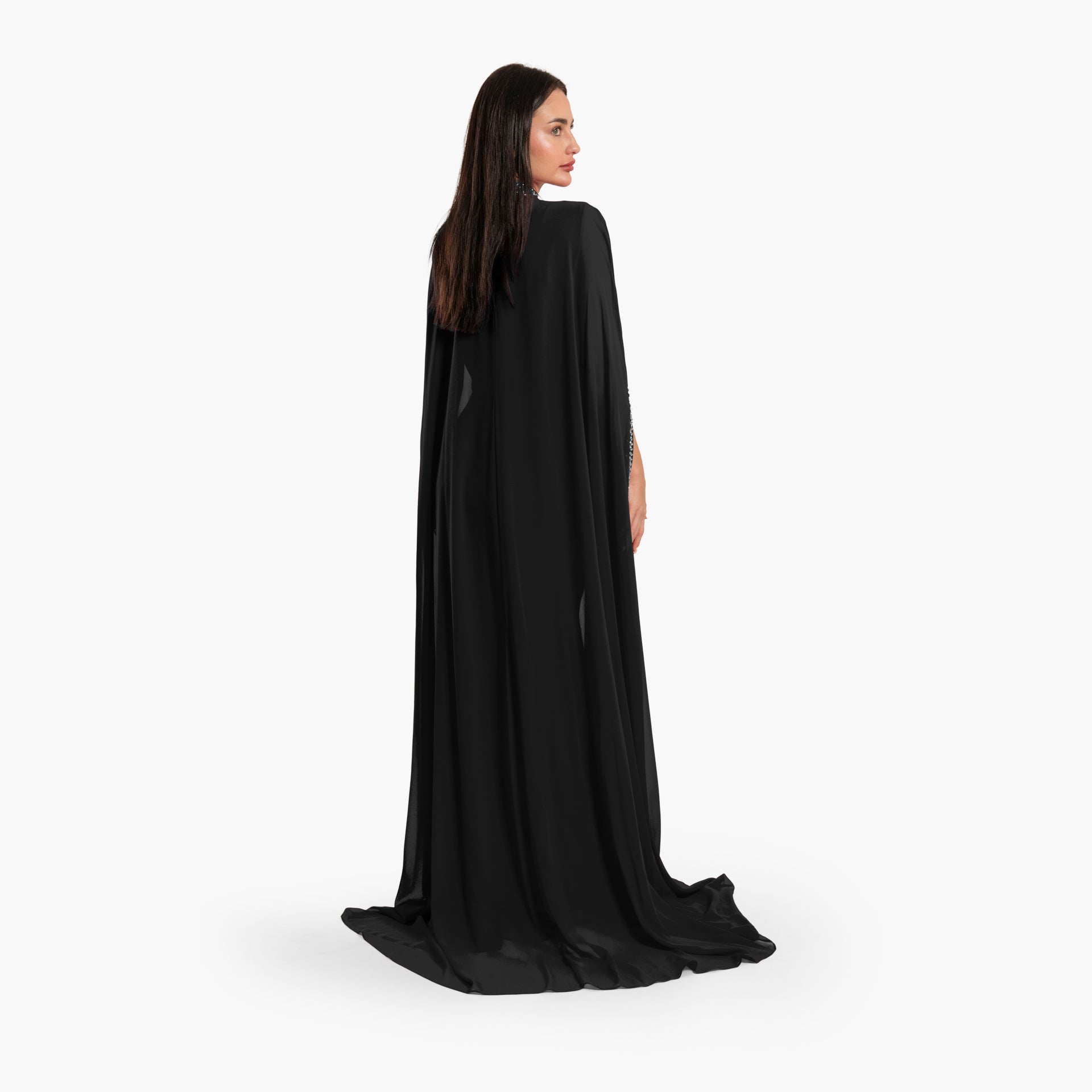 Women's Black Shimmer Dress with Cape By WECRE8