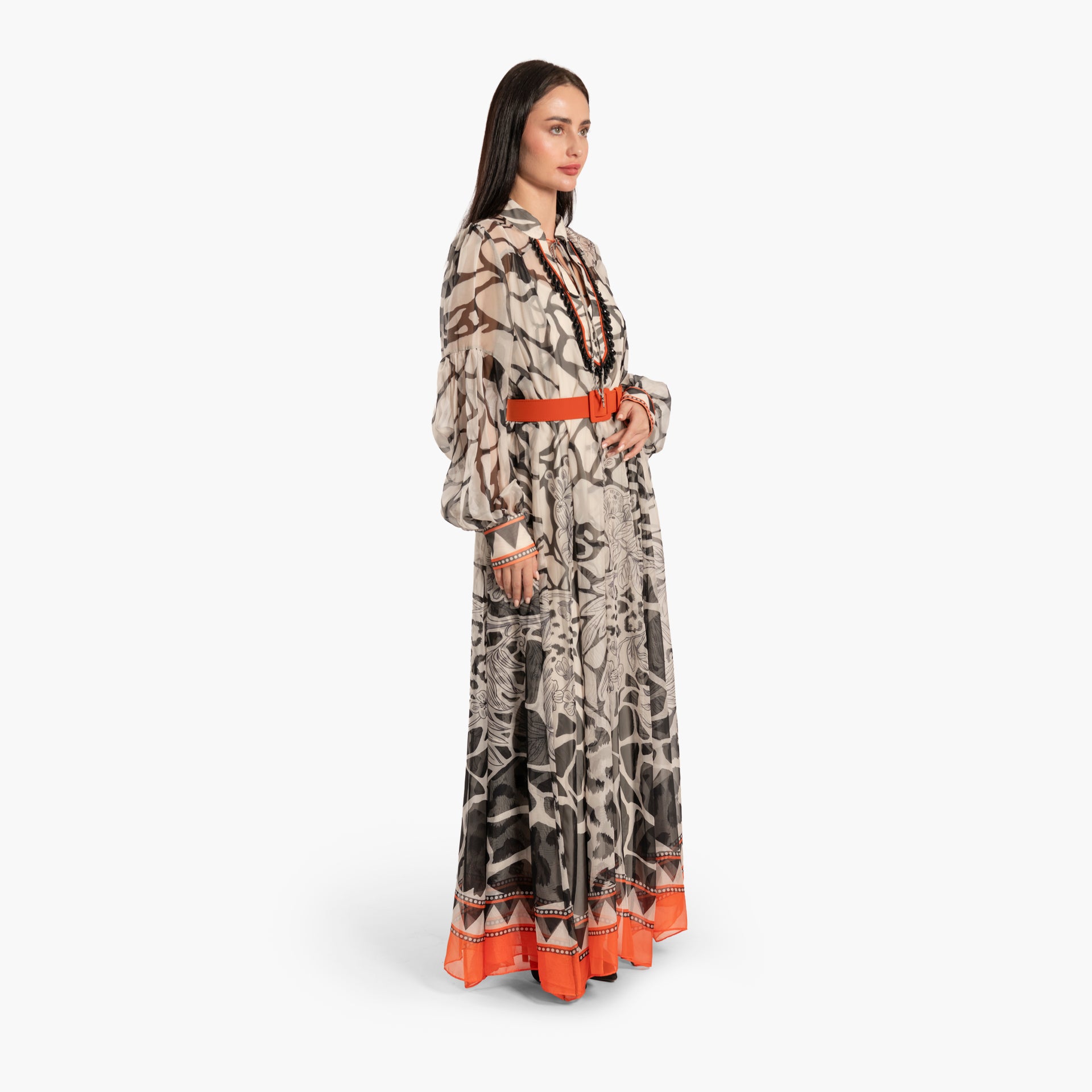 Women Orange and Black Dress by WECRE8