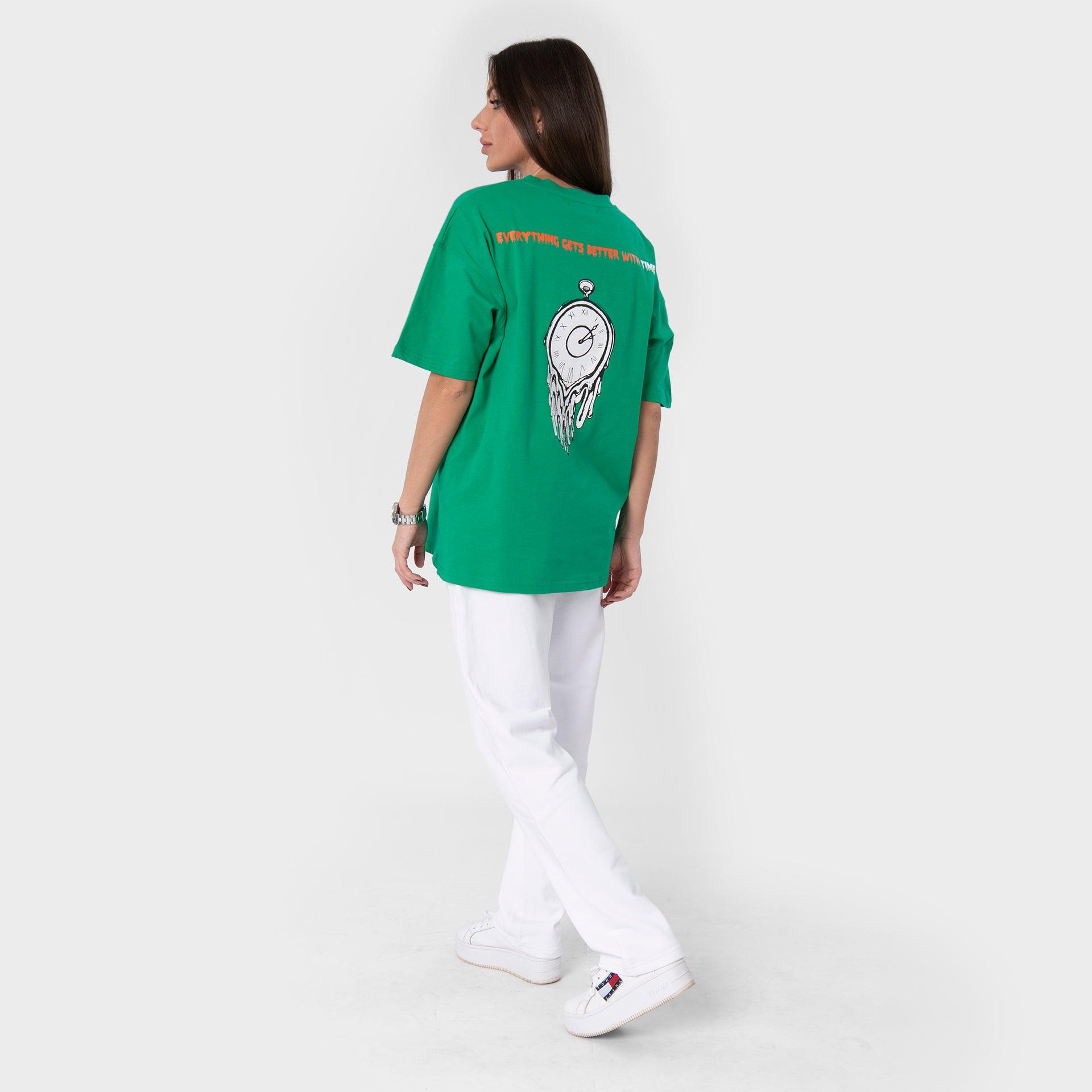 Green T-shirt with a Graphic and Sentence From Arc Design