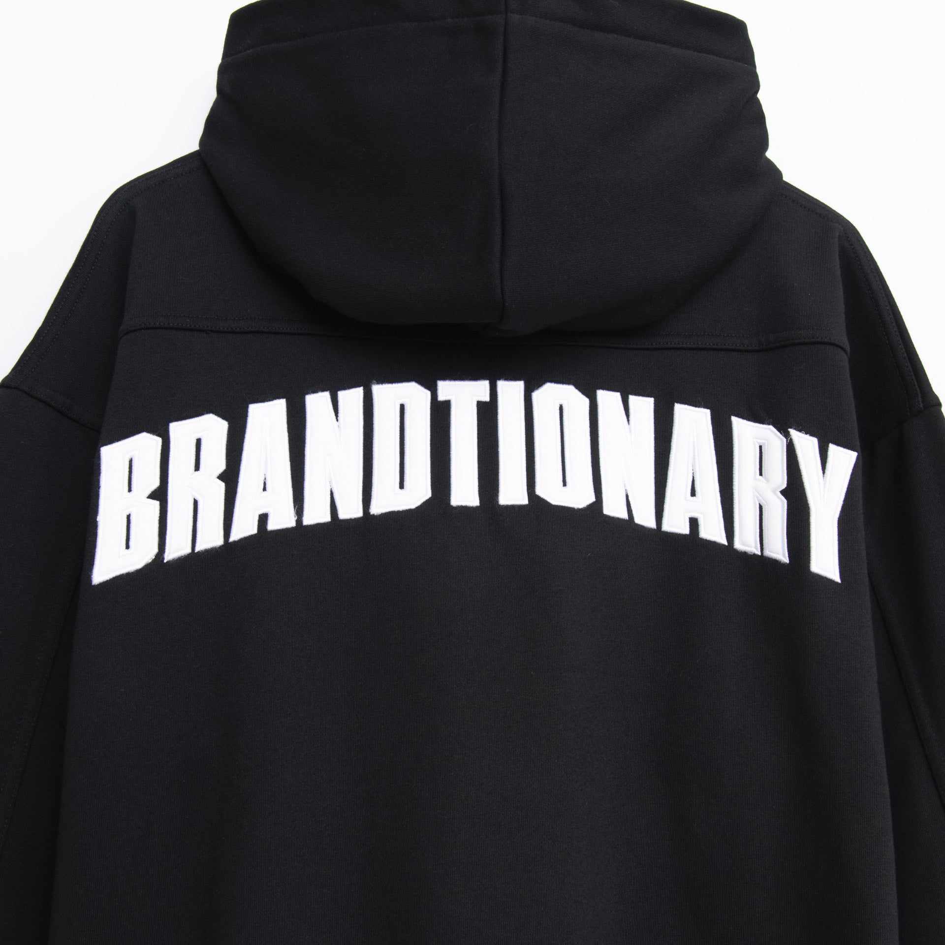 Black Classic Hoodie with 'Brandtionary' Typography on the Back by BrandTionary