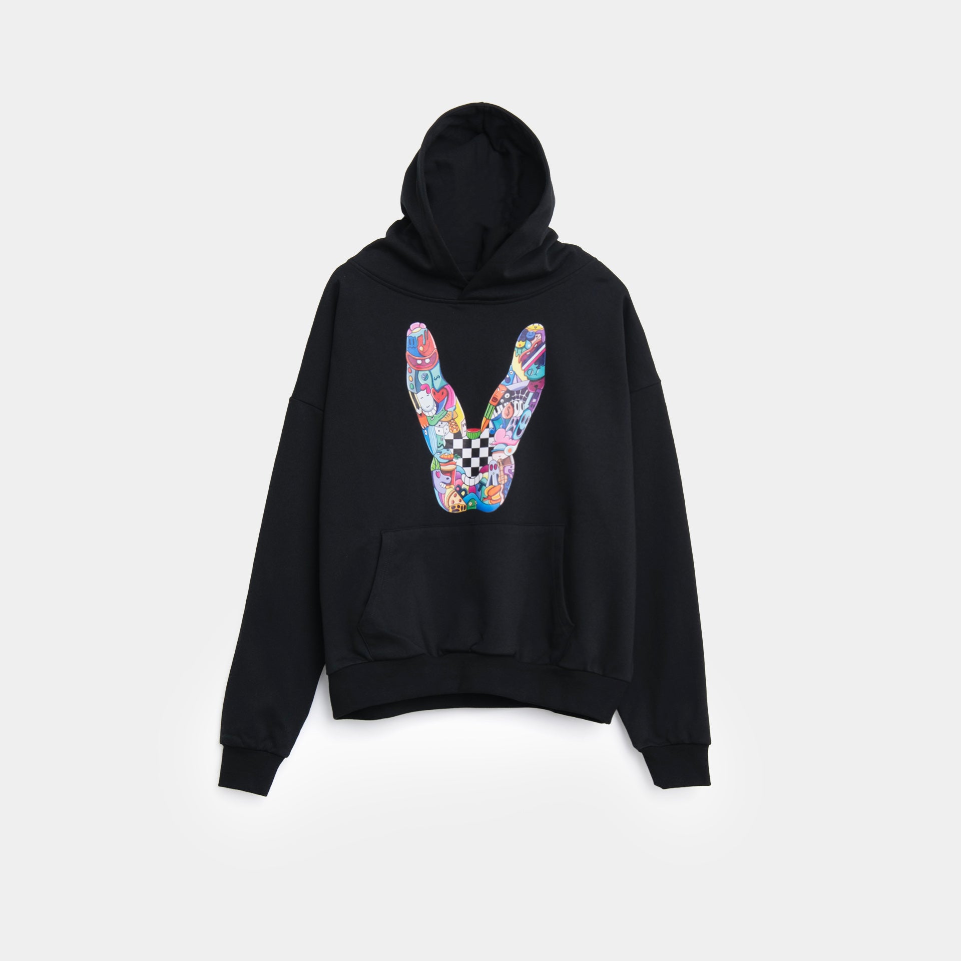Black Hoodie with Paint Detail by BrandTionary