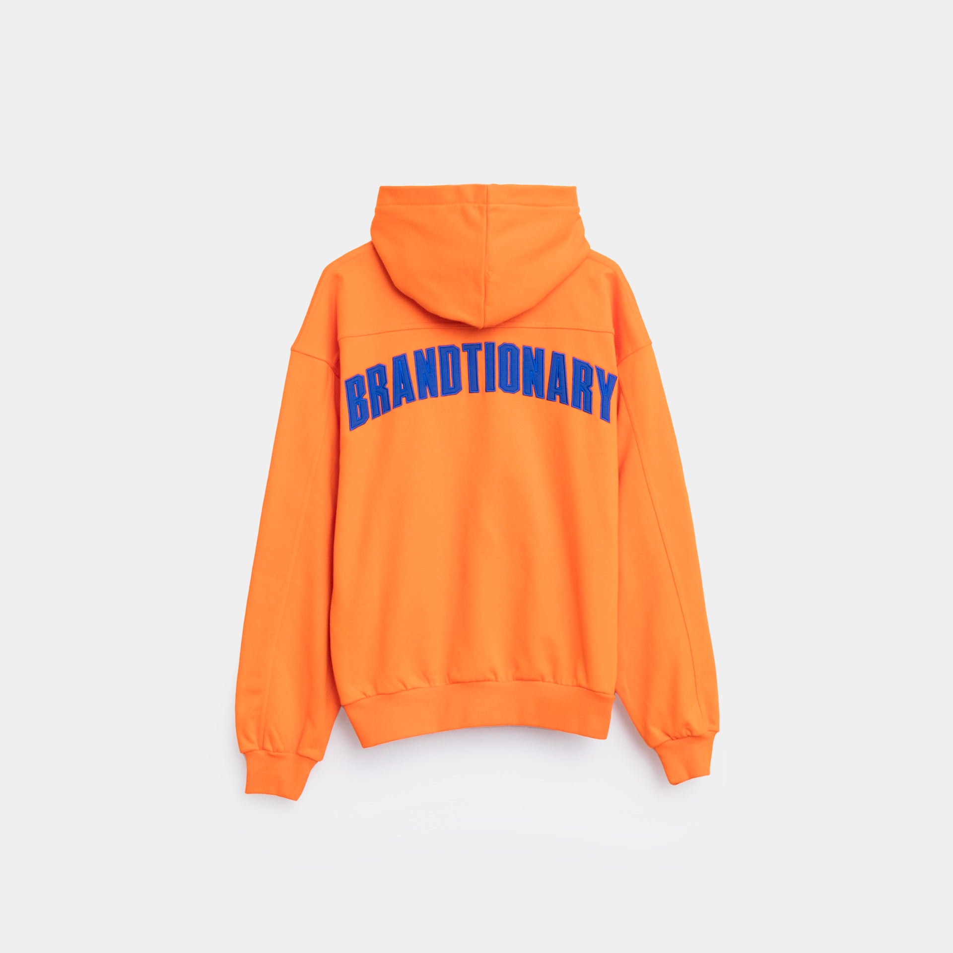 Orange Red classic Hoodie with 'Brandtionary' Typography on the Back by Brandtionary