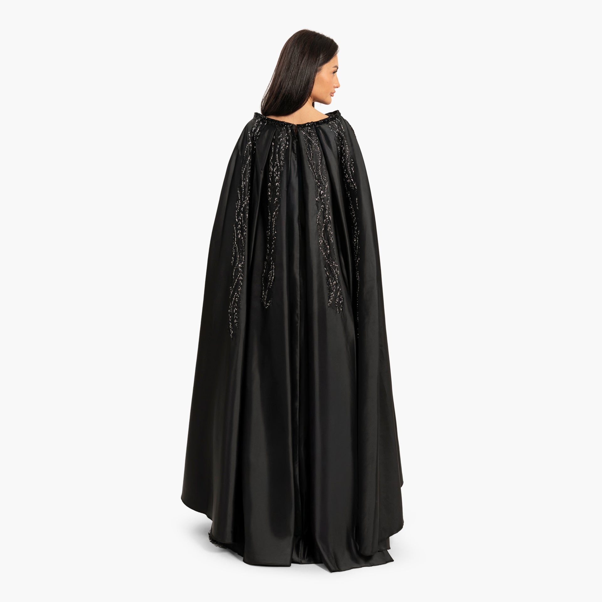 Women's Black Dress with A Removable Cape By WECRE8