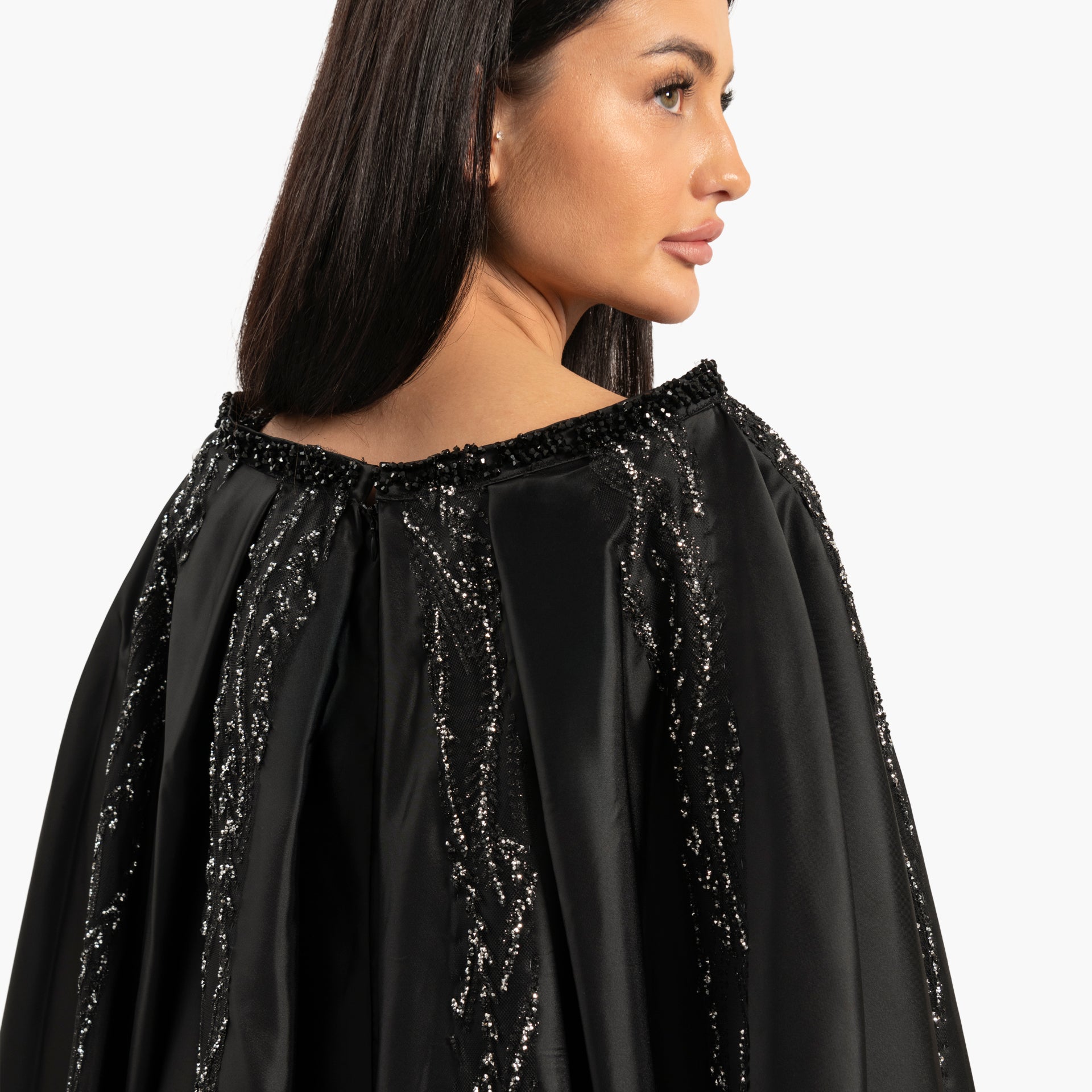 Women's Black Dress with A Removable Cape By WECRE8