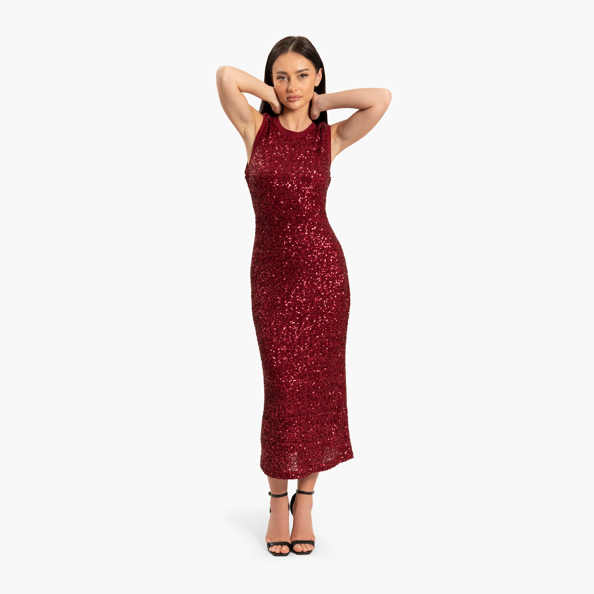 Women Red Sequins Dress By WECRE8