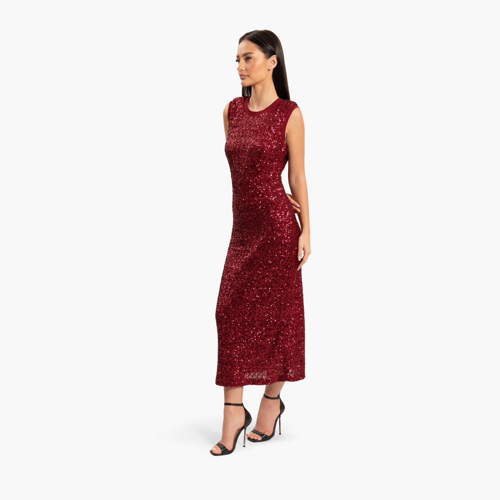 Women Red Sequins Dress By WECRE8