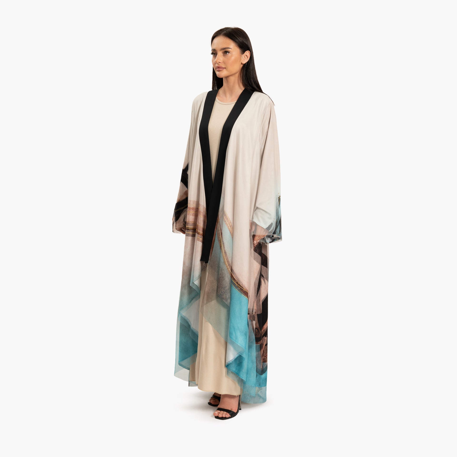 Women Beige Kaftan with Transparent Sleeves By WECRE8