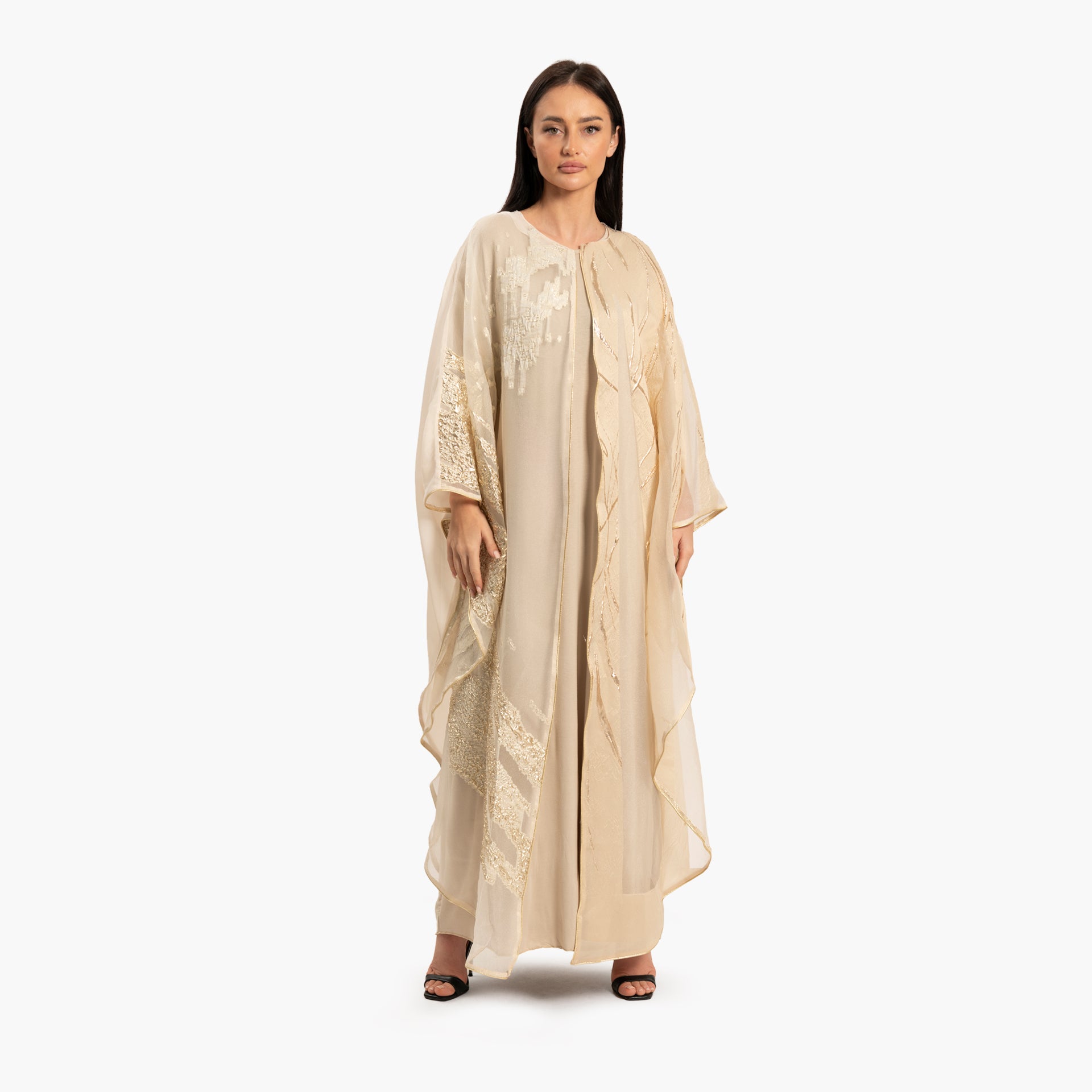 Women Beige with Lace Kaftan By WECRE8