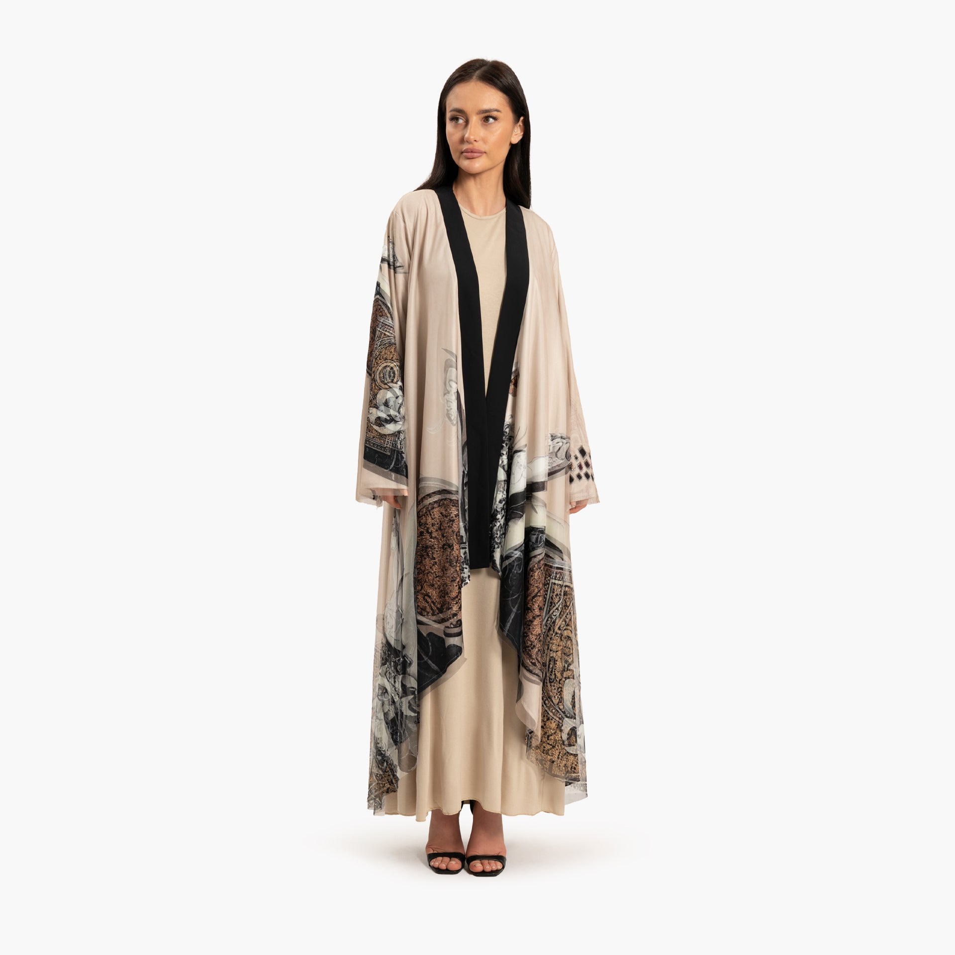 Women Beige with Multicolor Print Kaftan By WECRE8