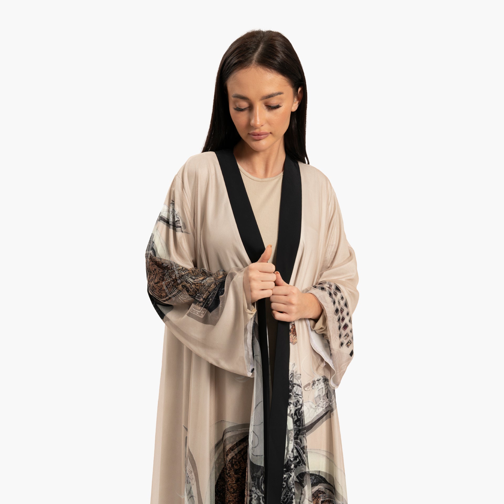 Women's Beige with Multicolor Print Kaftan By WECRE8