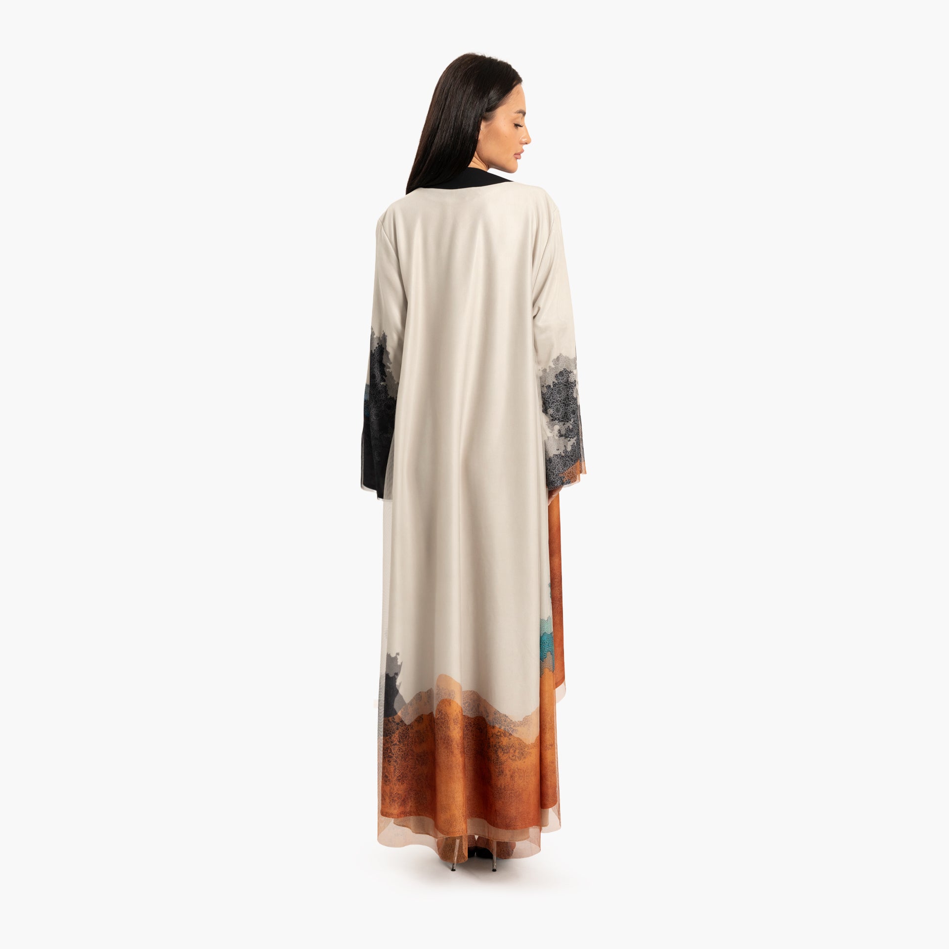 Women's Beige with Multicolor Abstract Motif Kaftan By WECRE8