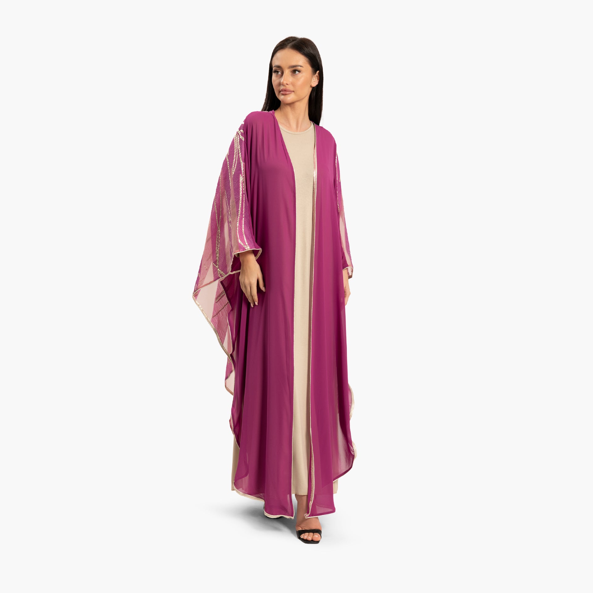 Women Purple Kaftan with Transparent Sleeves By WECRE8