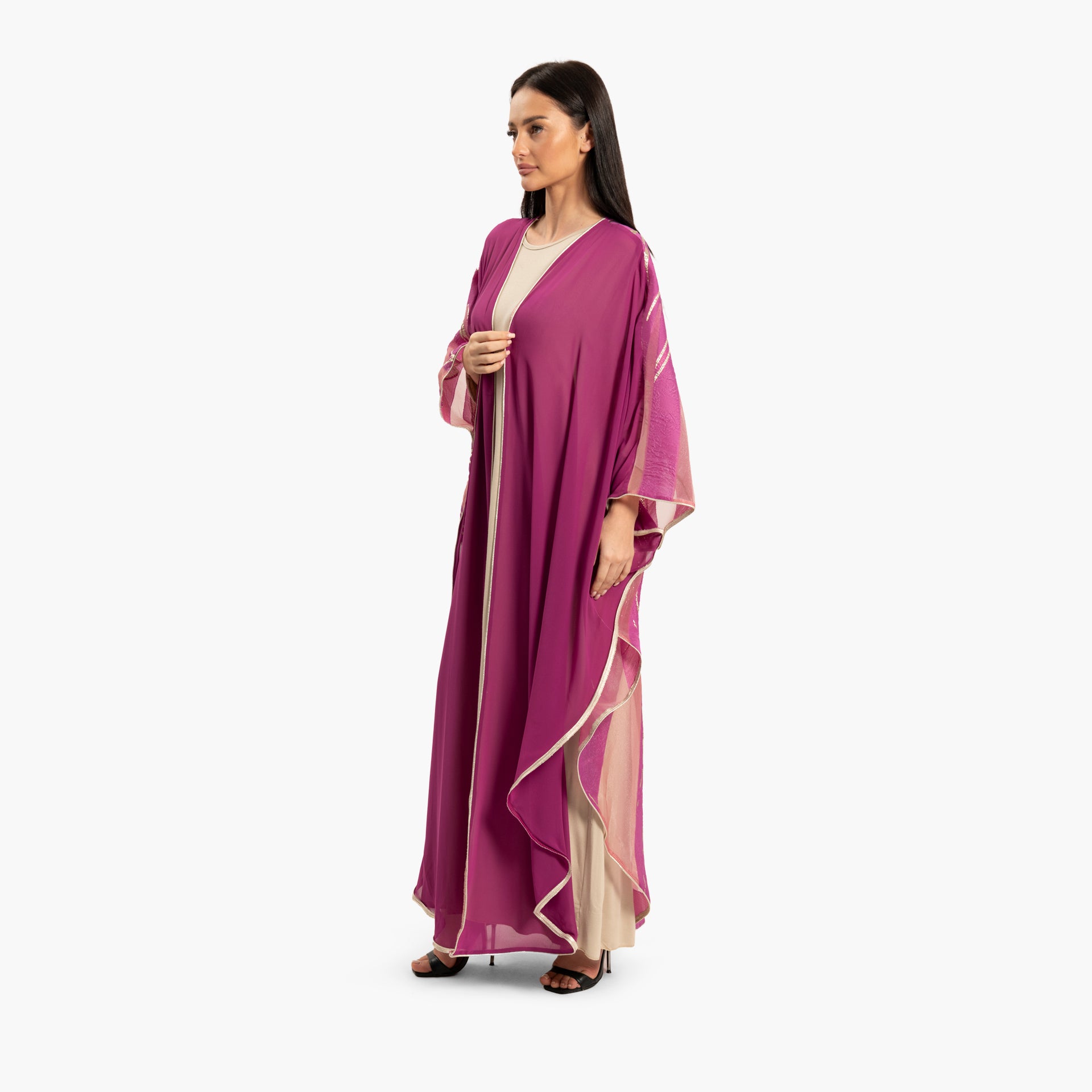 Women Purple Kaftan with Transparent Sleeves By WECRE8