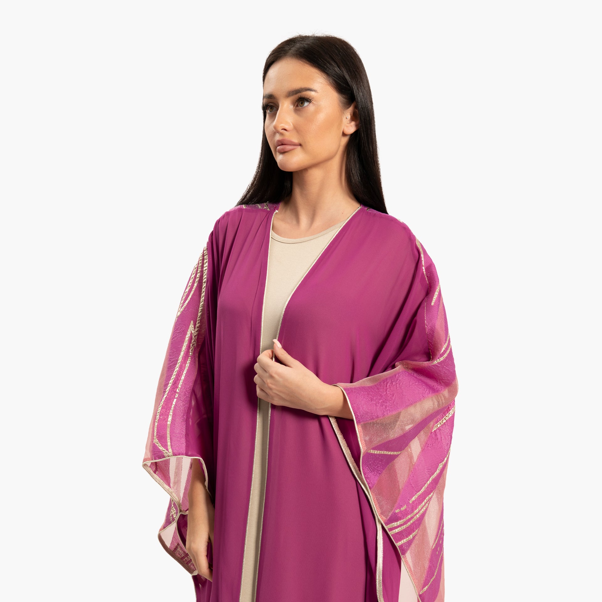 Women's Purple Kaftan with Transparent Sleeves By WECRE8