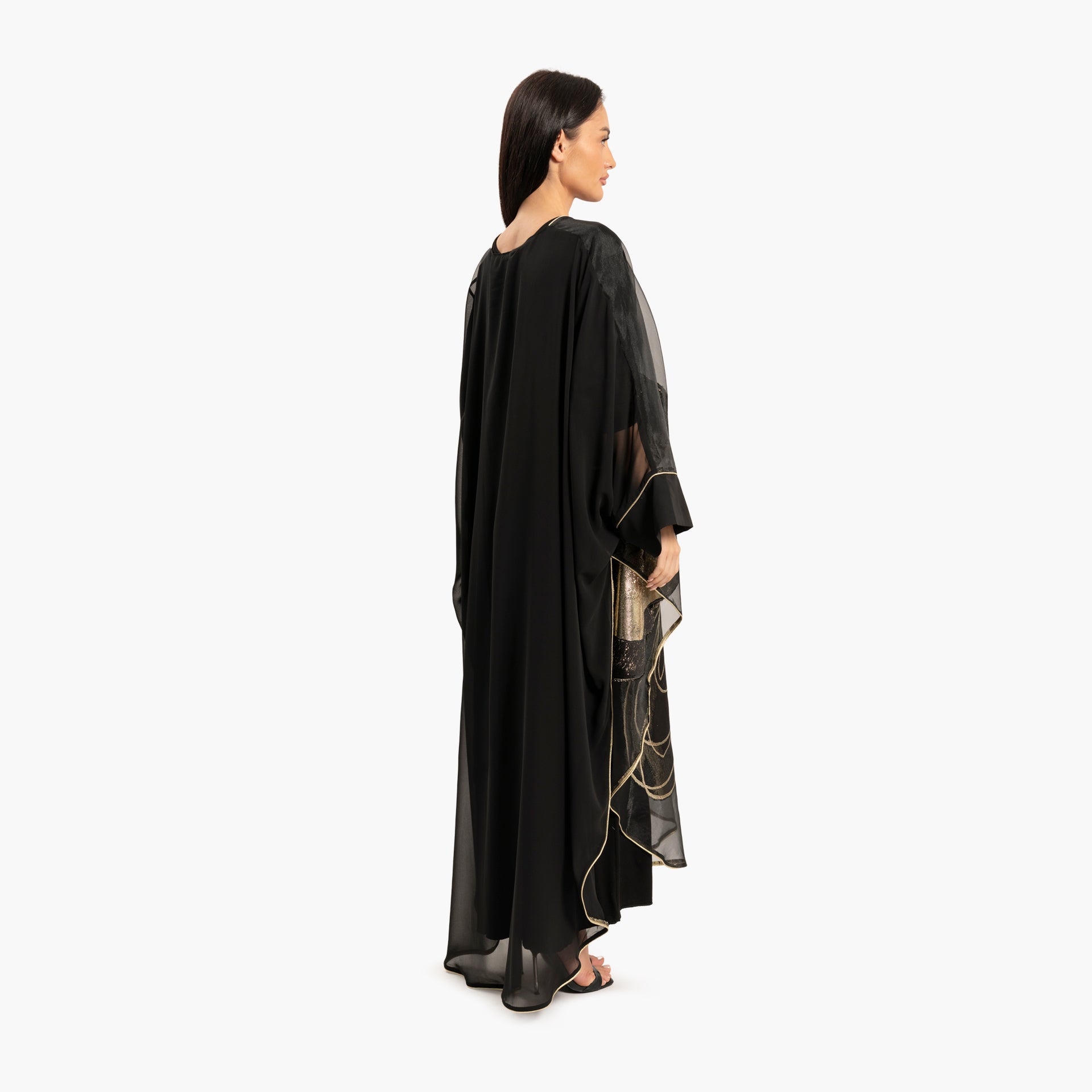 Women's Black with Gold Floral Print Kaftan By WECRE8