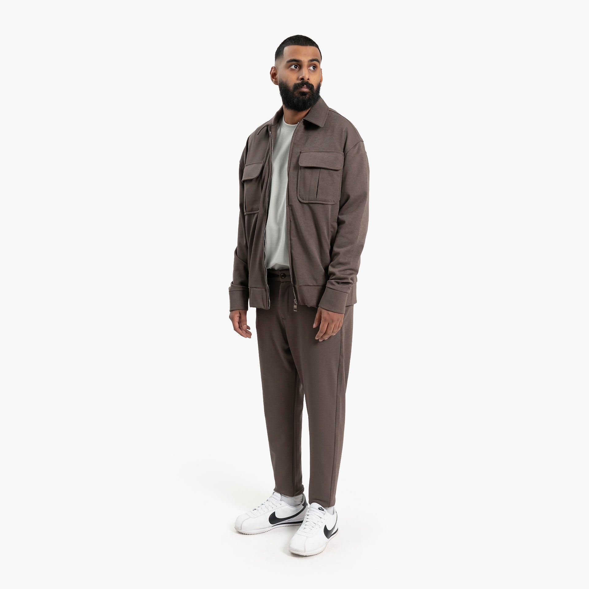 Men Open Khaki Jacket and Pants Set by WECRE8