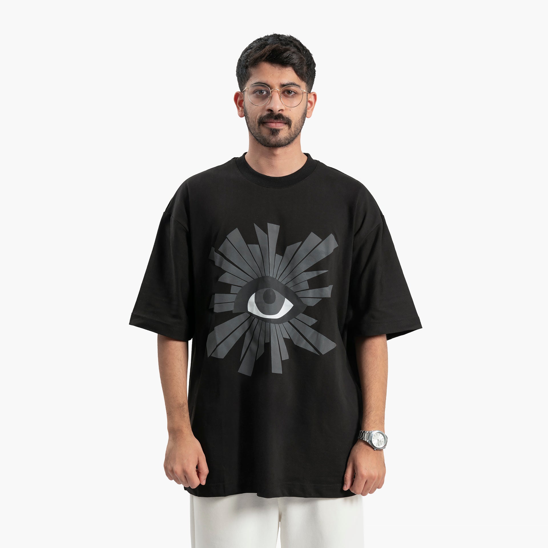 Men's Black Radiating Eye T-shirt by WECRE8