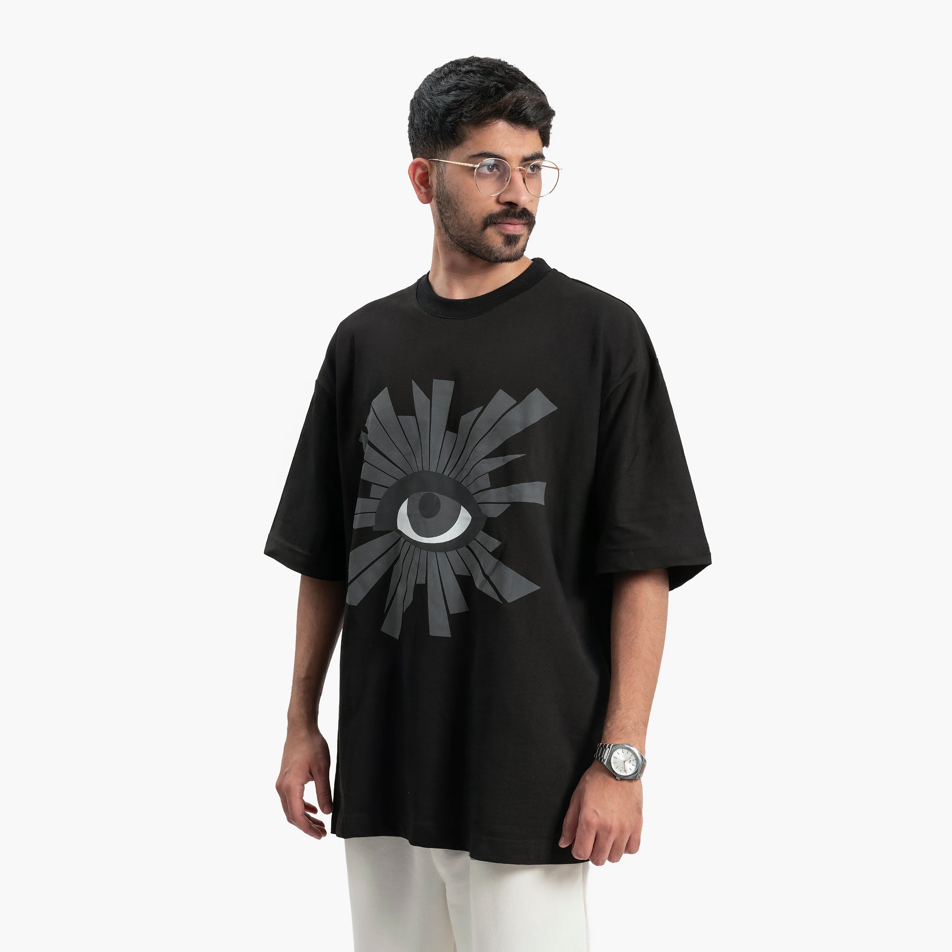 Men's Black Radiating Eye T-shirt by WECRE8