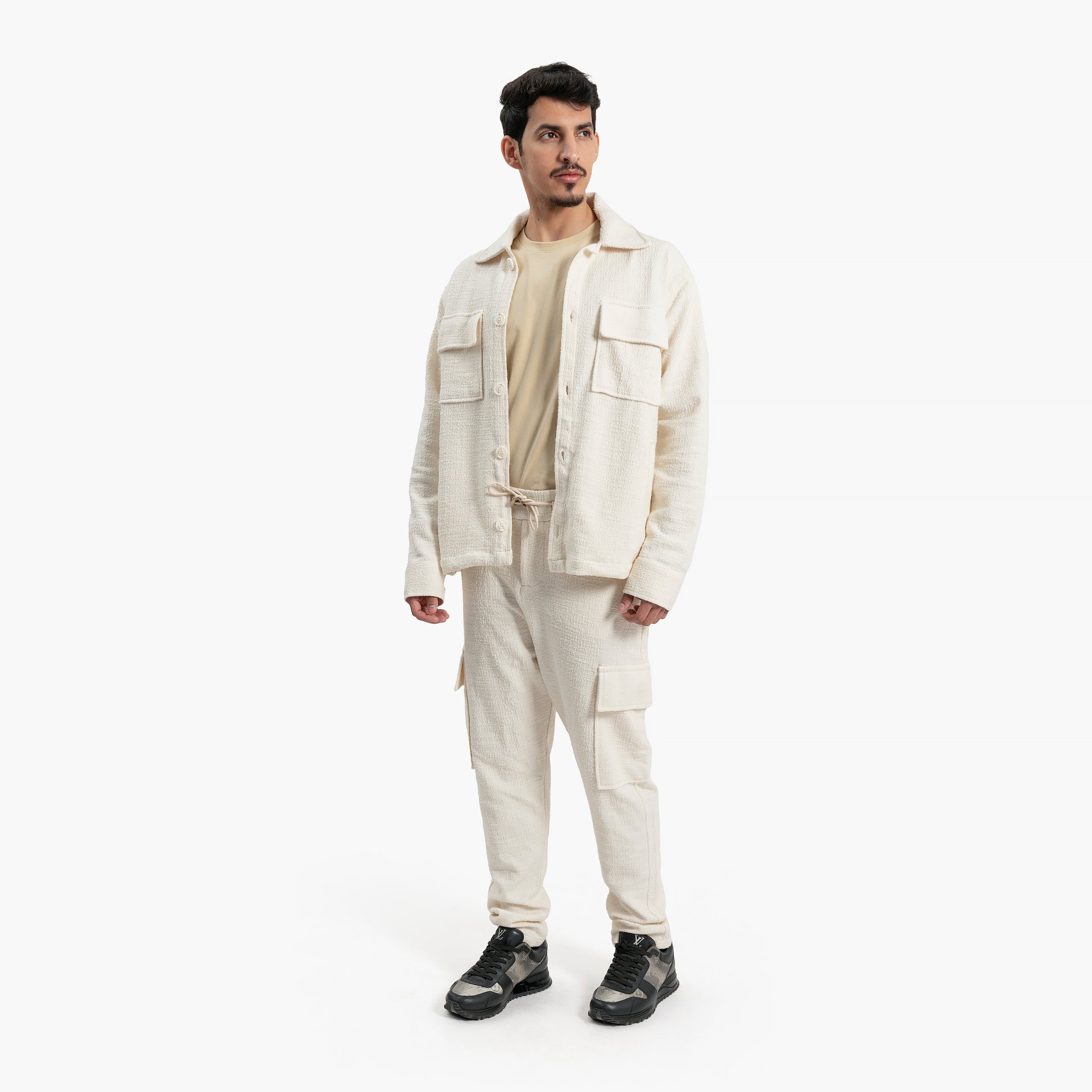 Men Open Offwhite Jacket and Pants Set by WECRE8