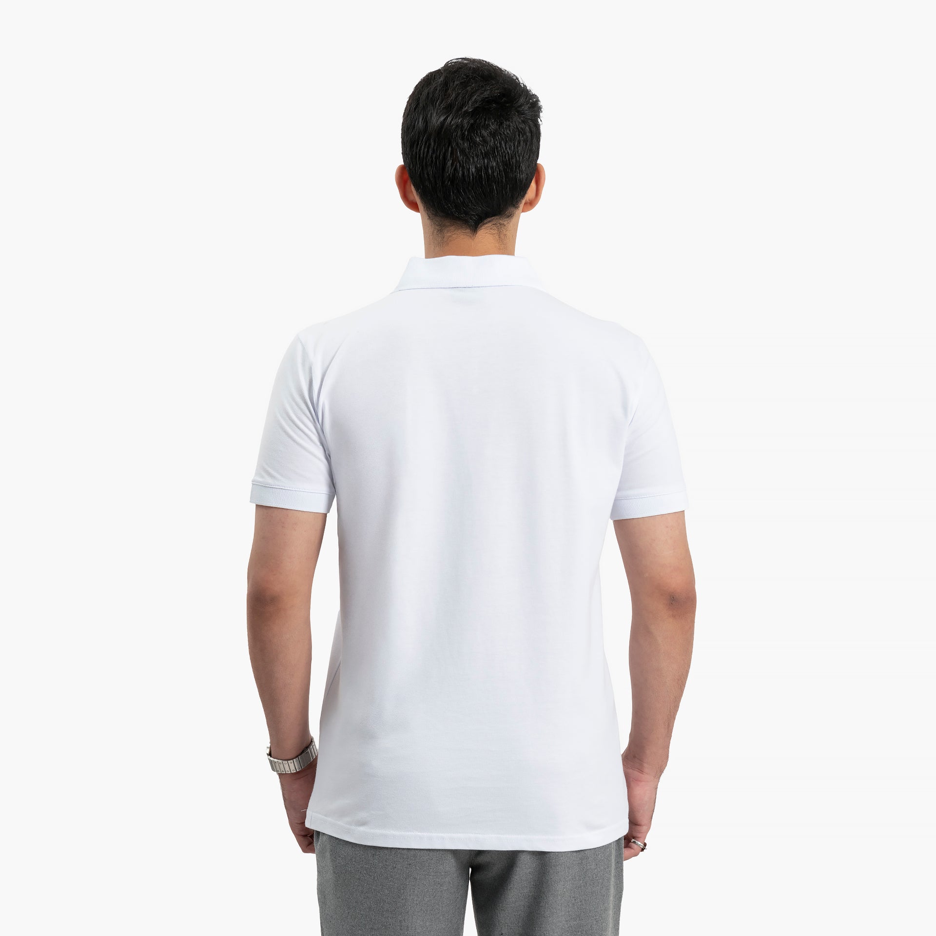 Men White Polo T-Shirt by WECRE8