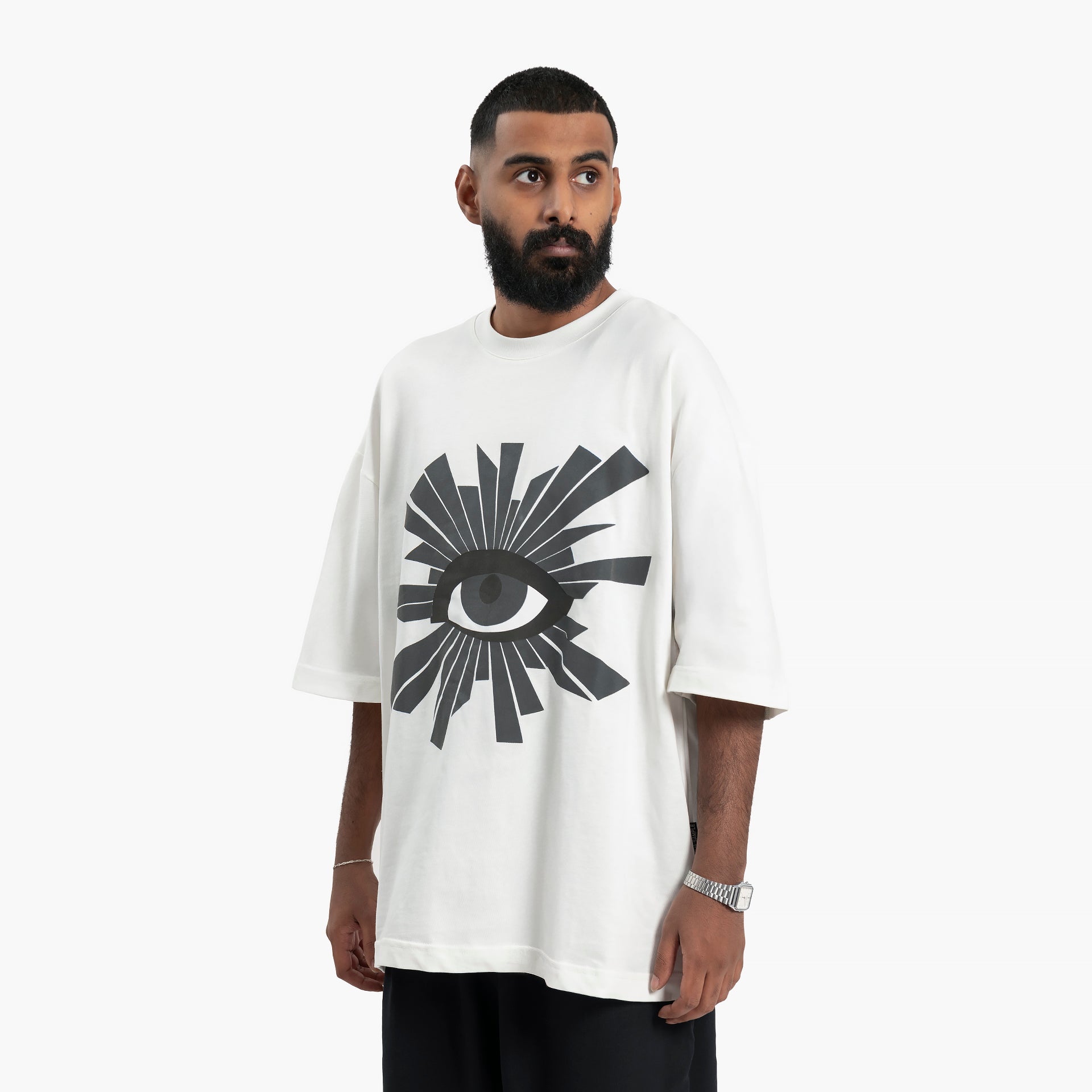 Men's White Radiating Eye T-shirt by WECRE8