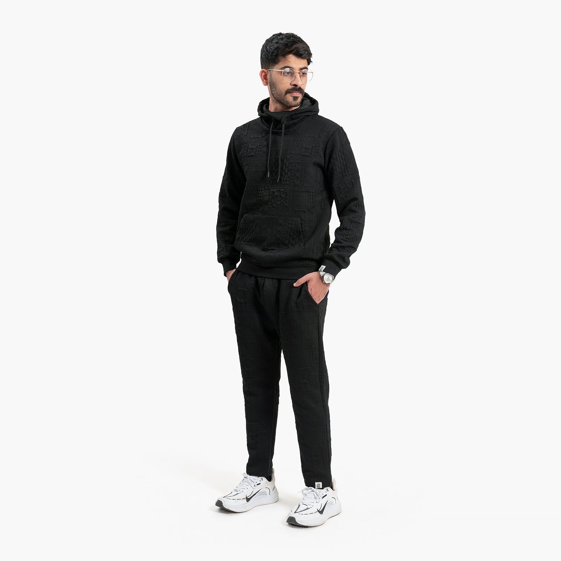 Men Black Hoodie and Pants Set by WECRE8