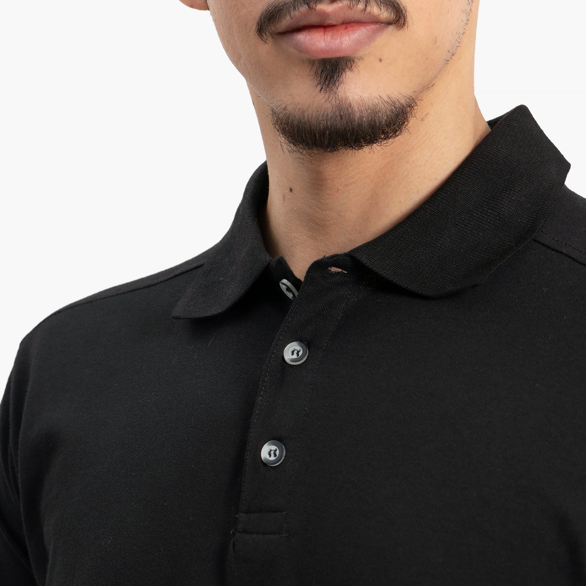 Men Black Polo T-Shirt by WECRE8