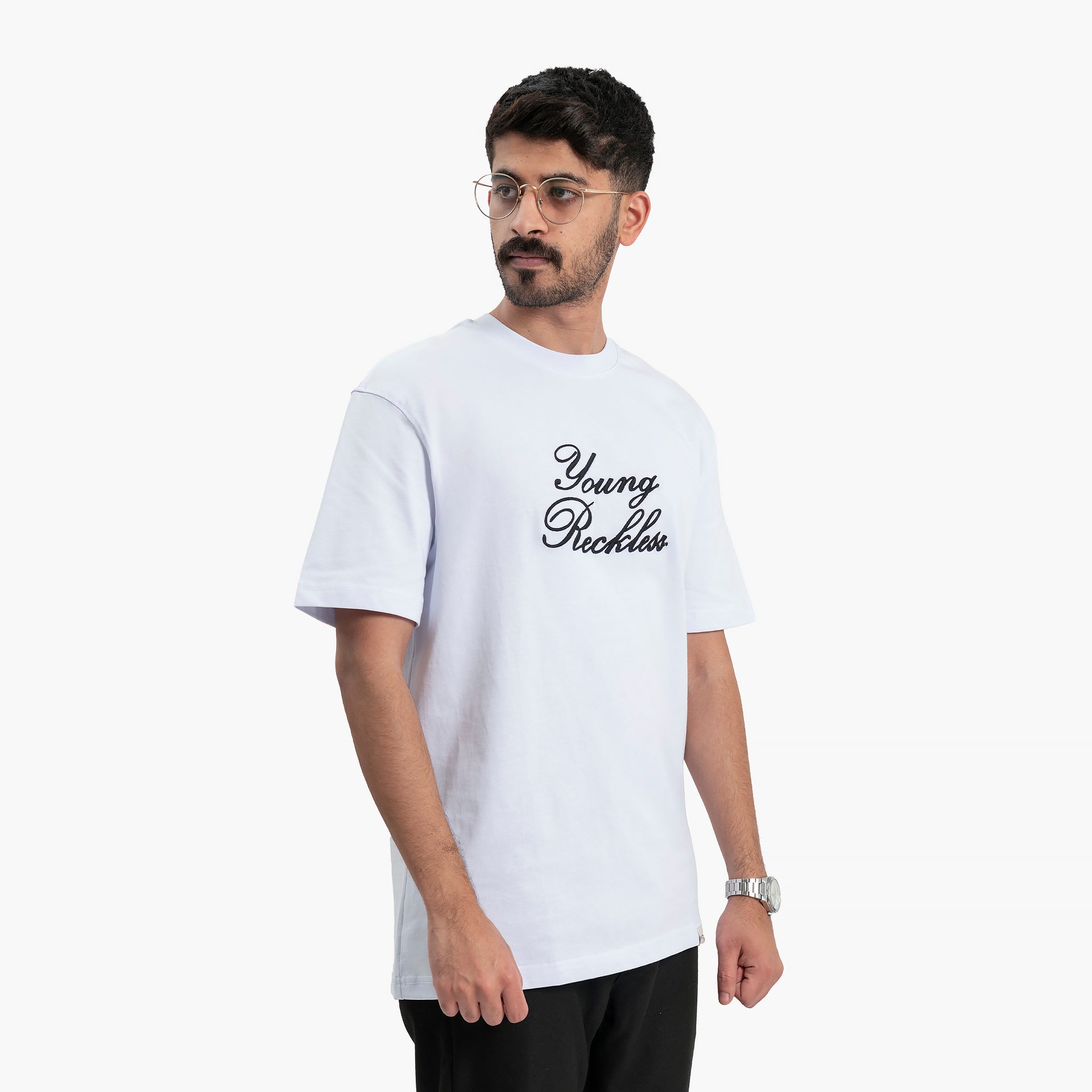 Men White Young Reckless T-Shirt by WECRE8