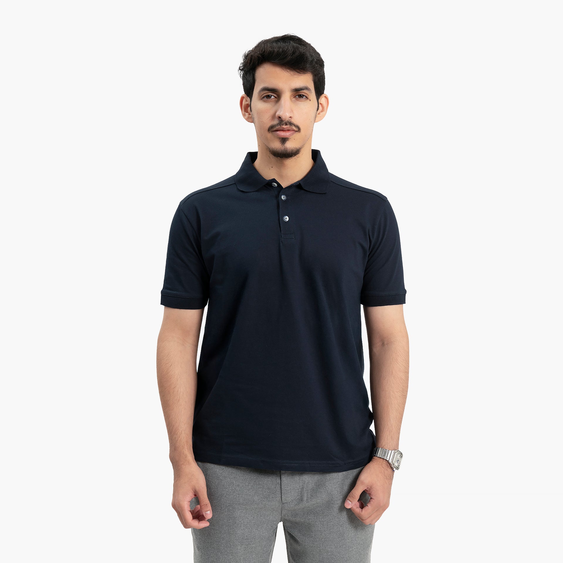 Men Navy Polo T-Shirt by WECRE8