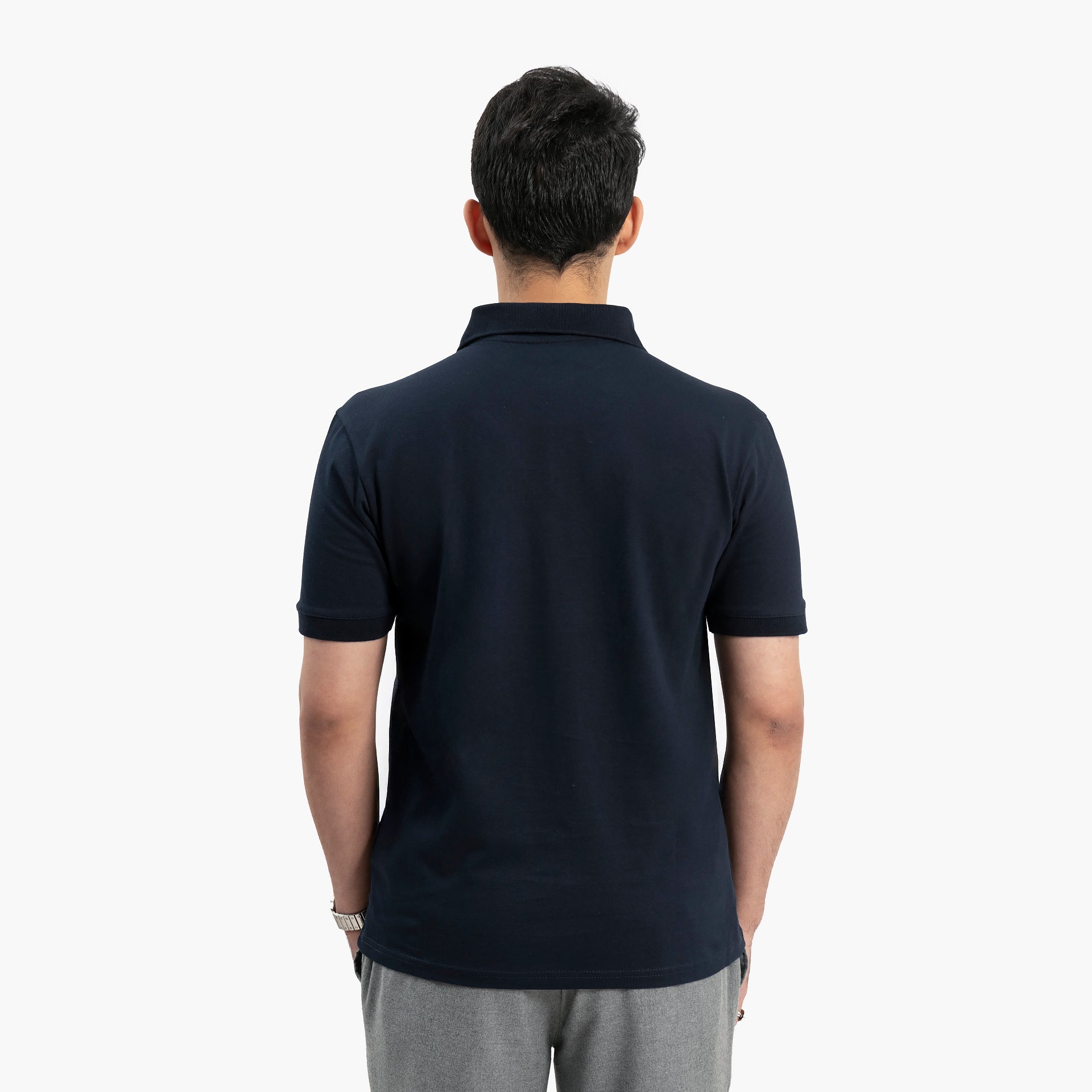 Men Navy Polo T-Shirt by WECRE8