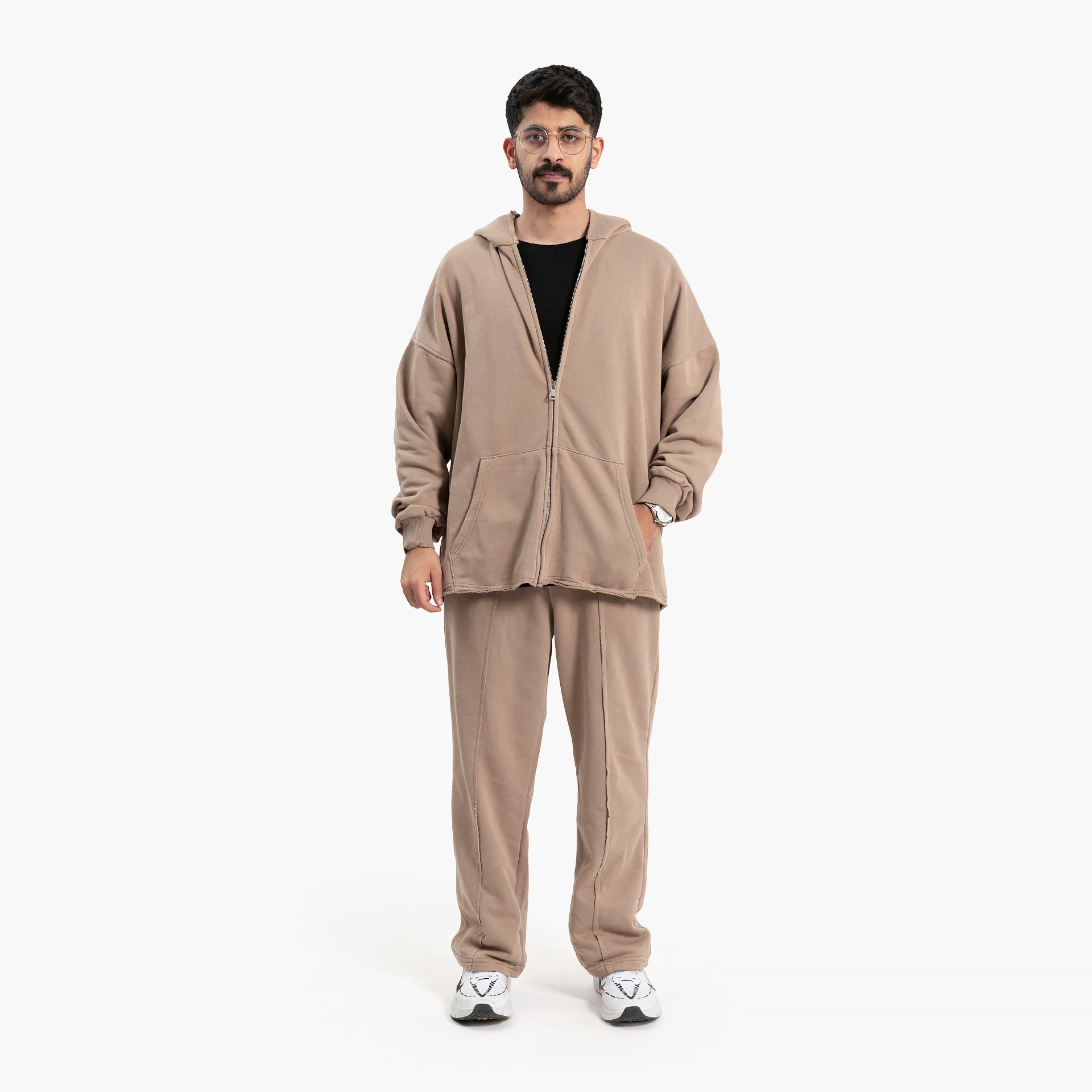 Men Camel Hoodie and Pants Set by WECRE8