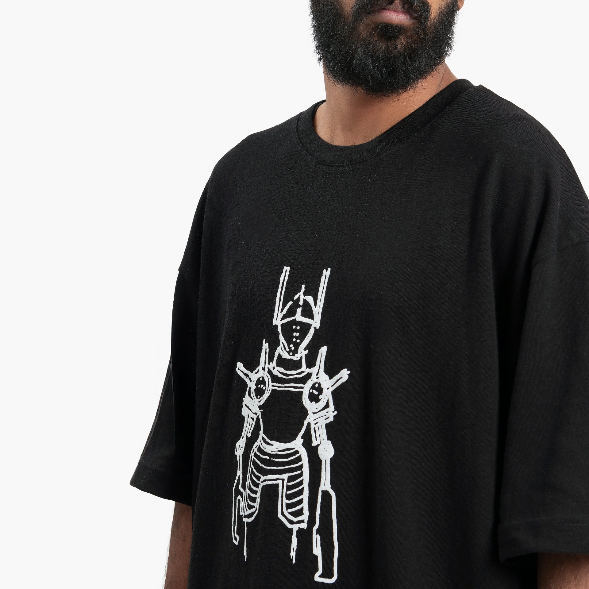 Men's Black Futuristic Robot T-shirt by WECRE8