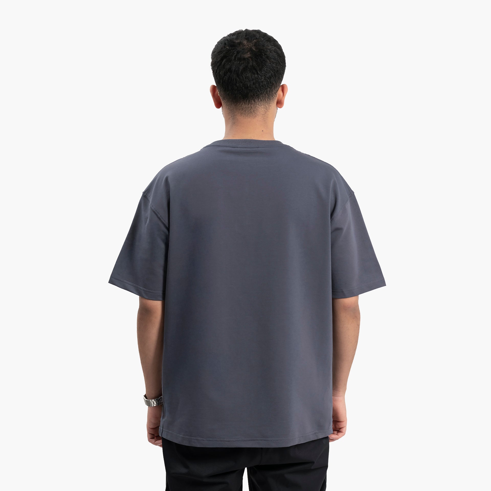 Men Gray Plain T-Shirt by WECRE8