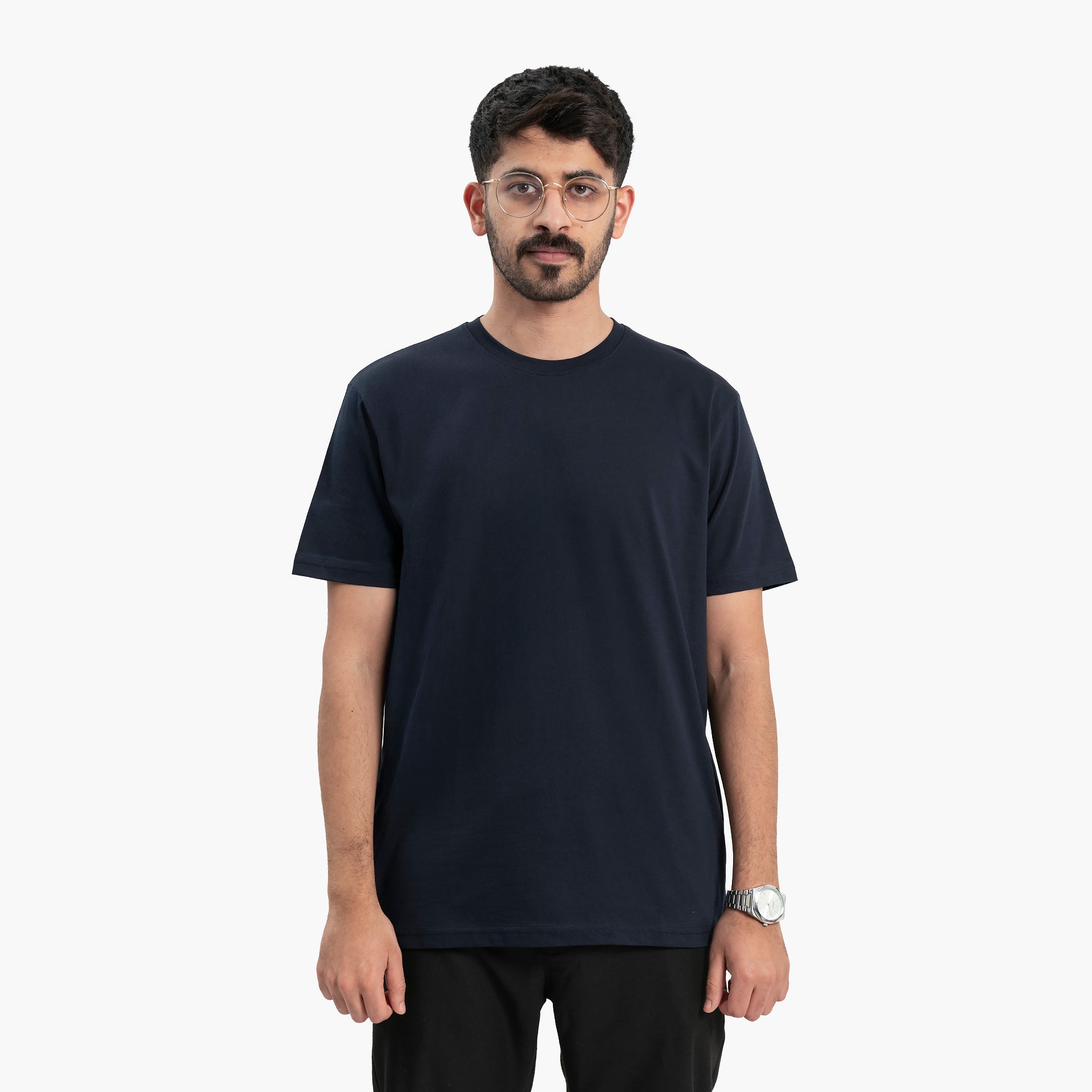 Men Navy Blue T-Shirt by WECRE8