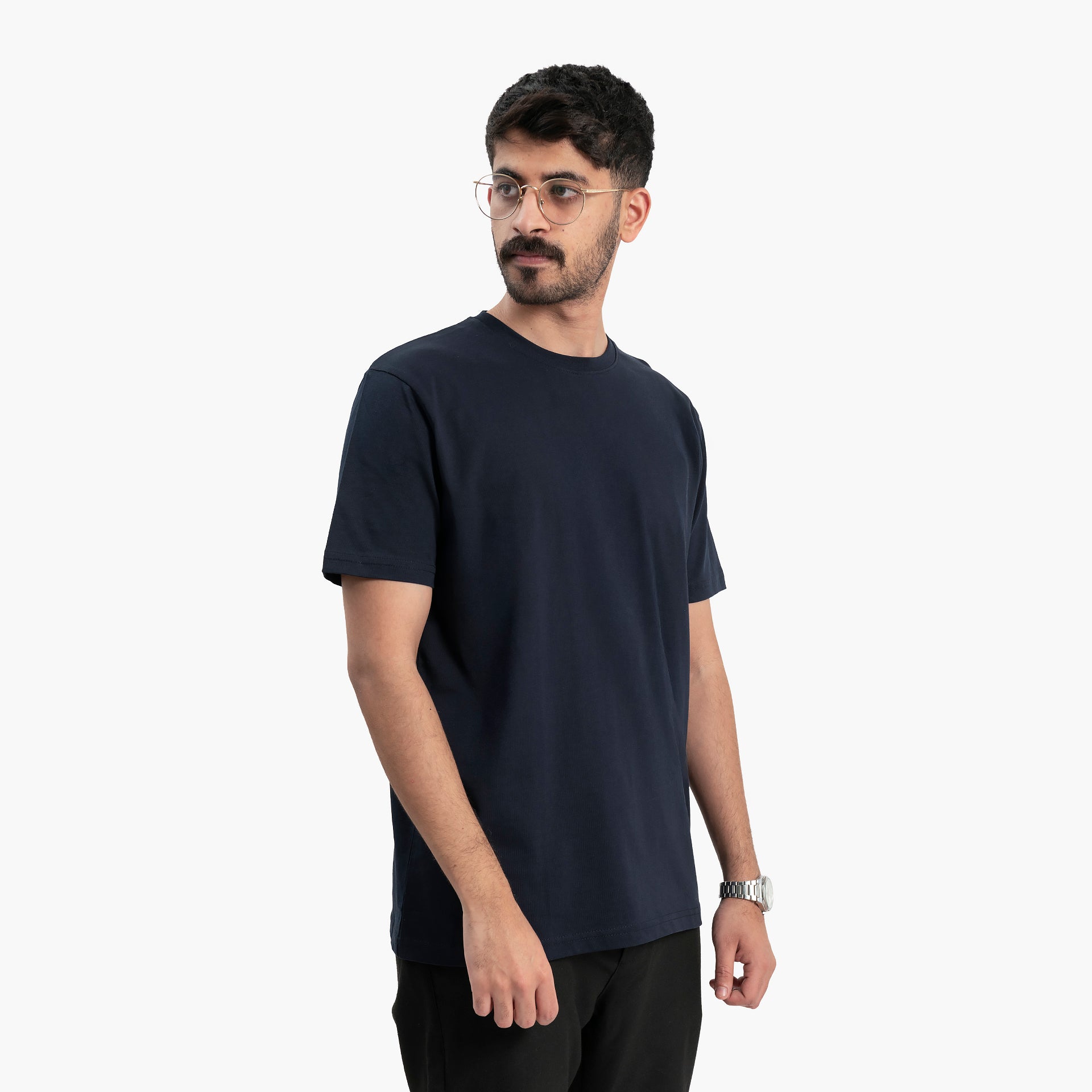 Men Navy Blue T-Shirt by WECRE8