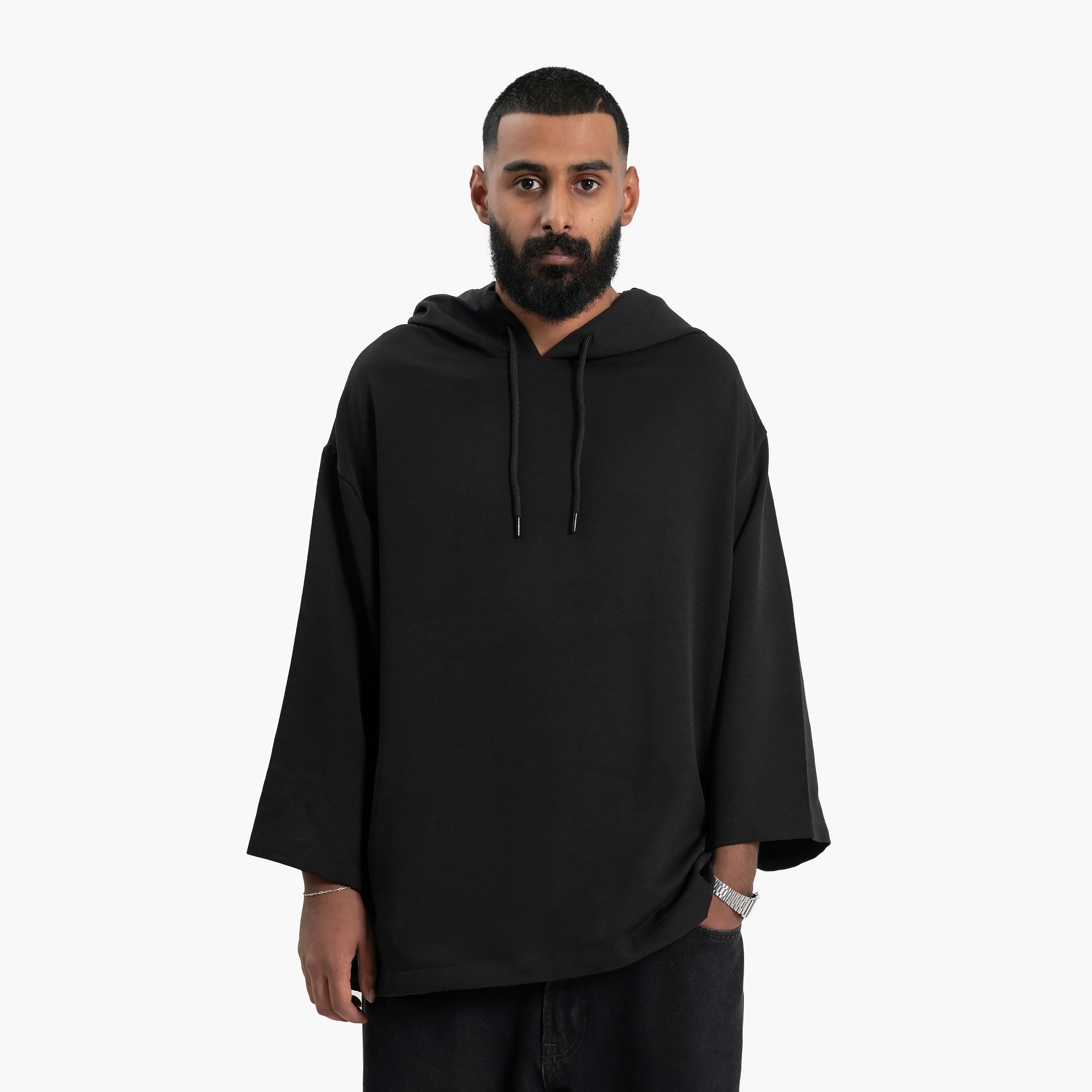 Men Black Relaxed Hoodie By WECRE8