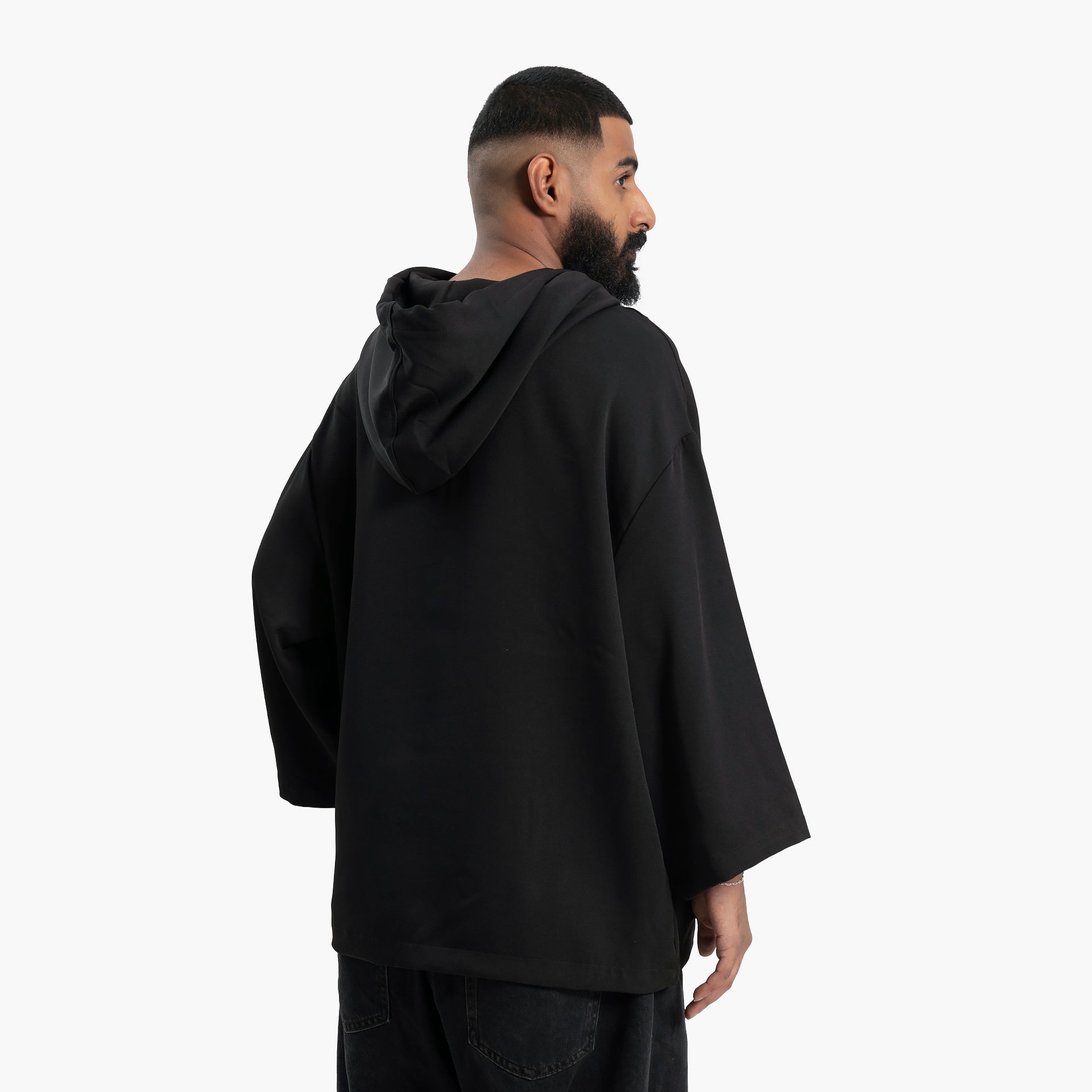 Men Black Relaxed Hoodie By WECRE8