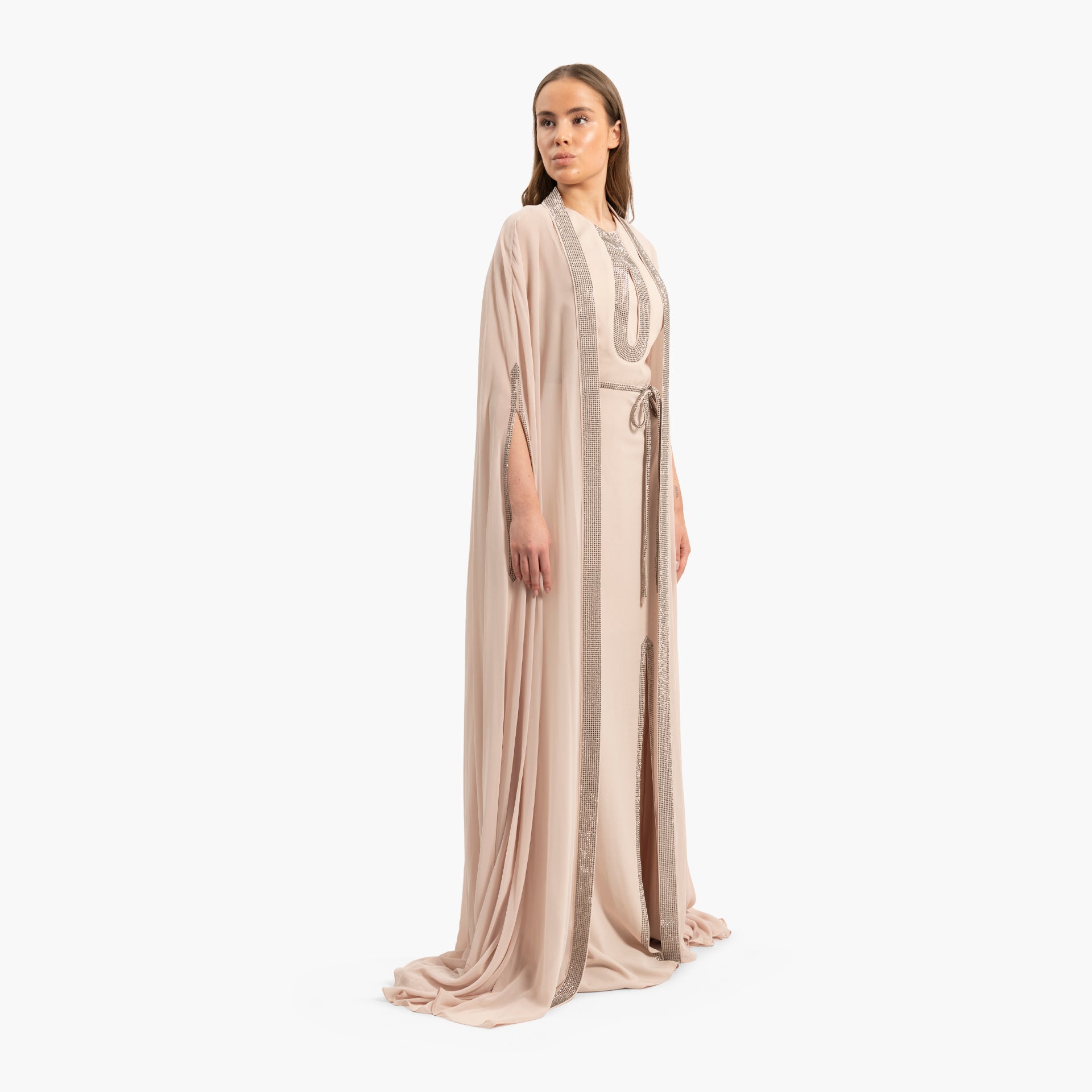 Women Delicate Beige Set of Dress and Kaftan By WECRE8