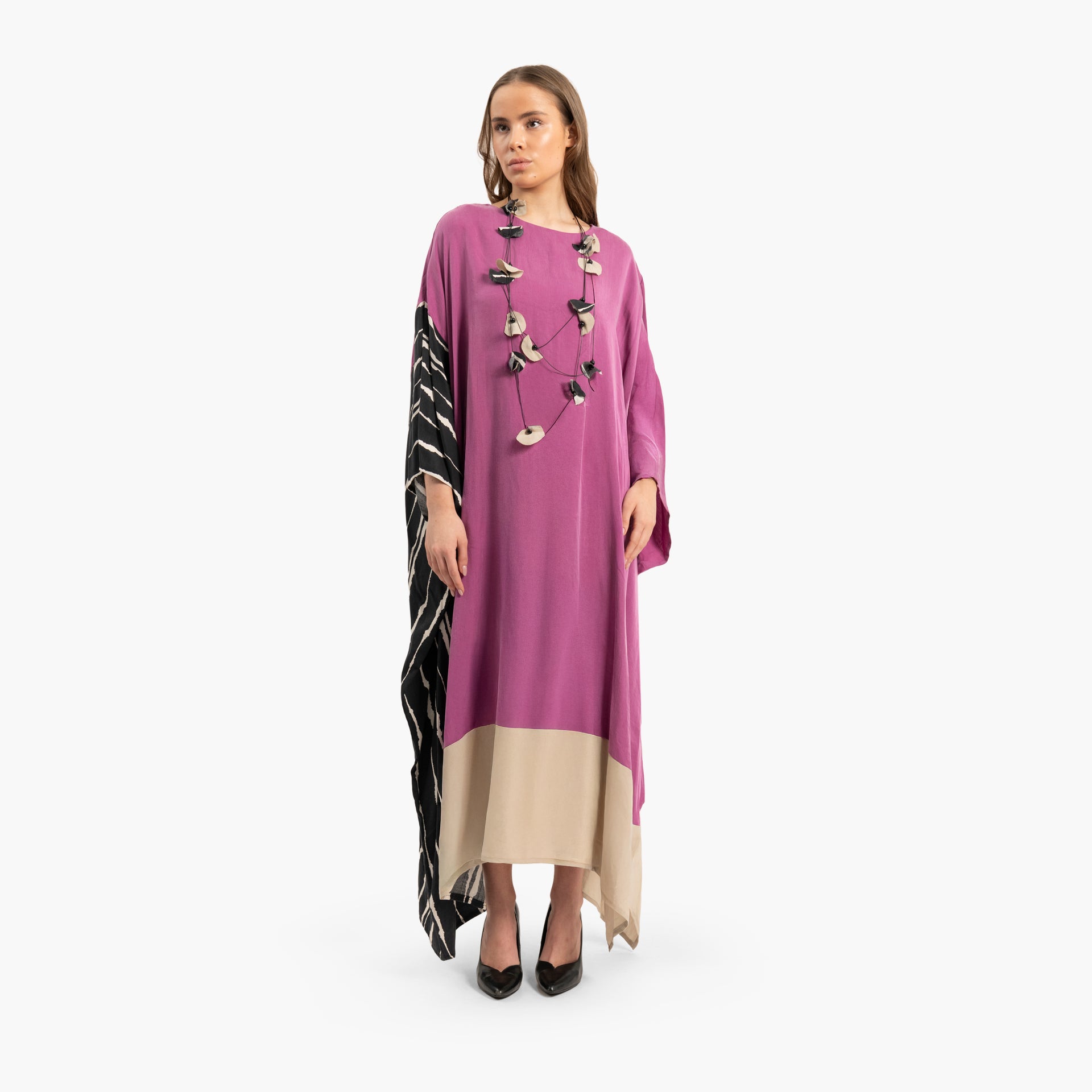 Women's Fuchsia Kaftan with Necklace By WECRE8