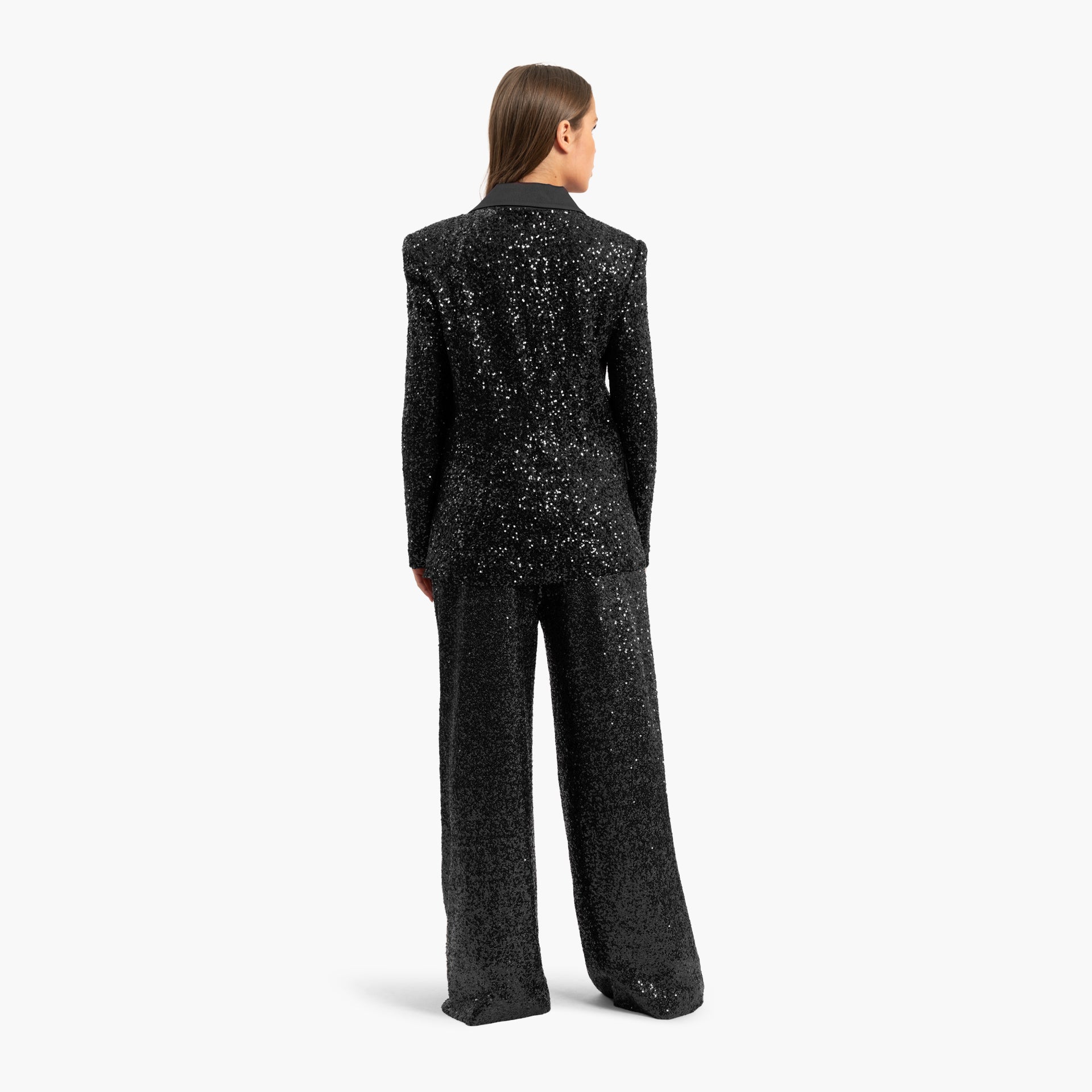 Women's Sequins Black Blazer and Trousers Set By WECRE8