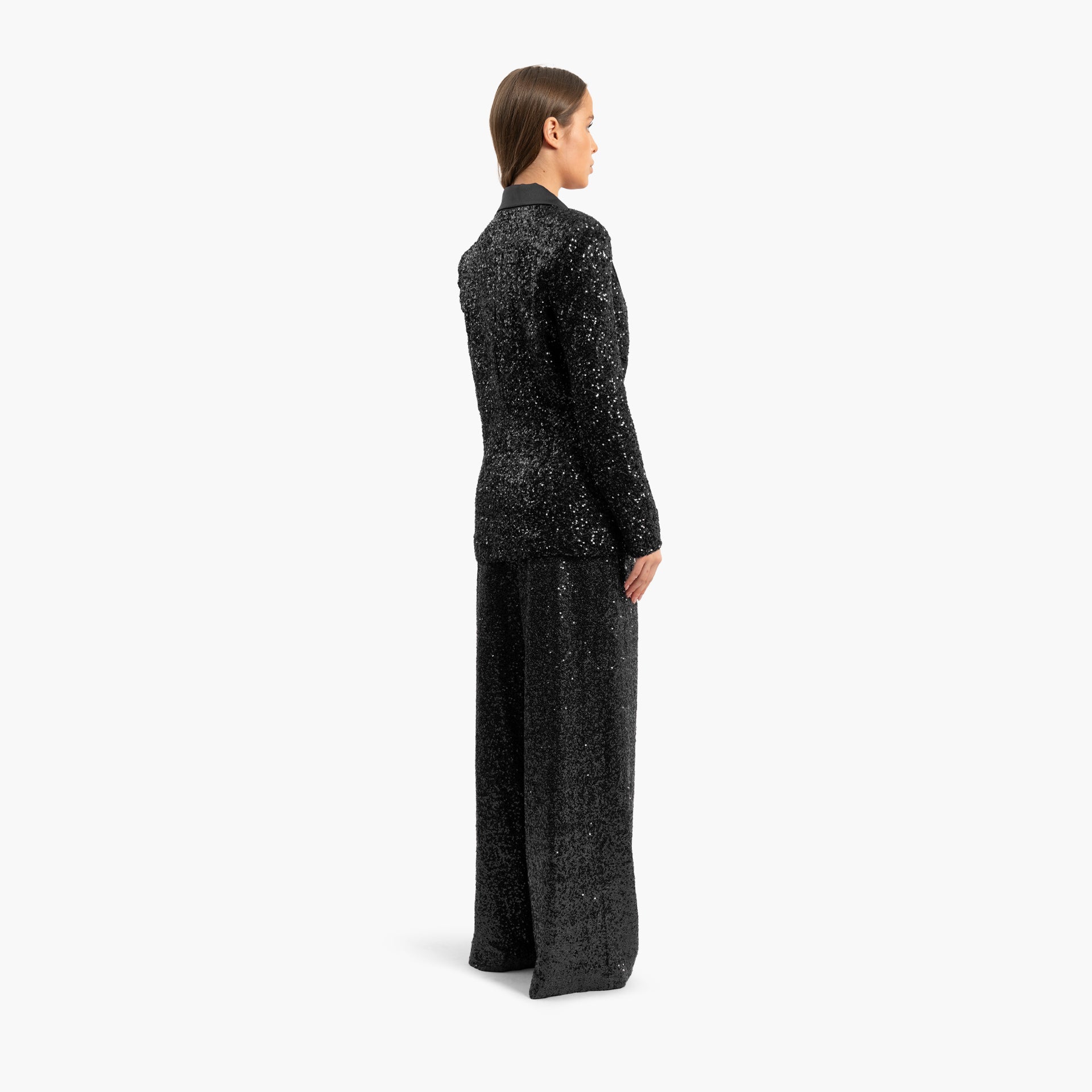 Women's Sequins Black Blazer and Trousers Set By WECRE8