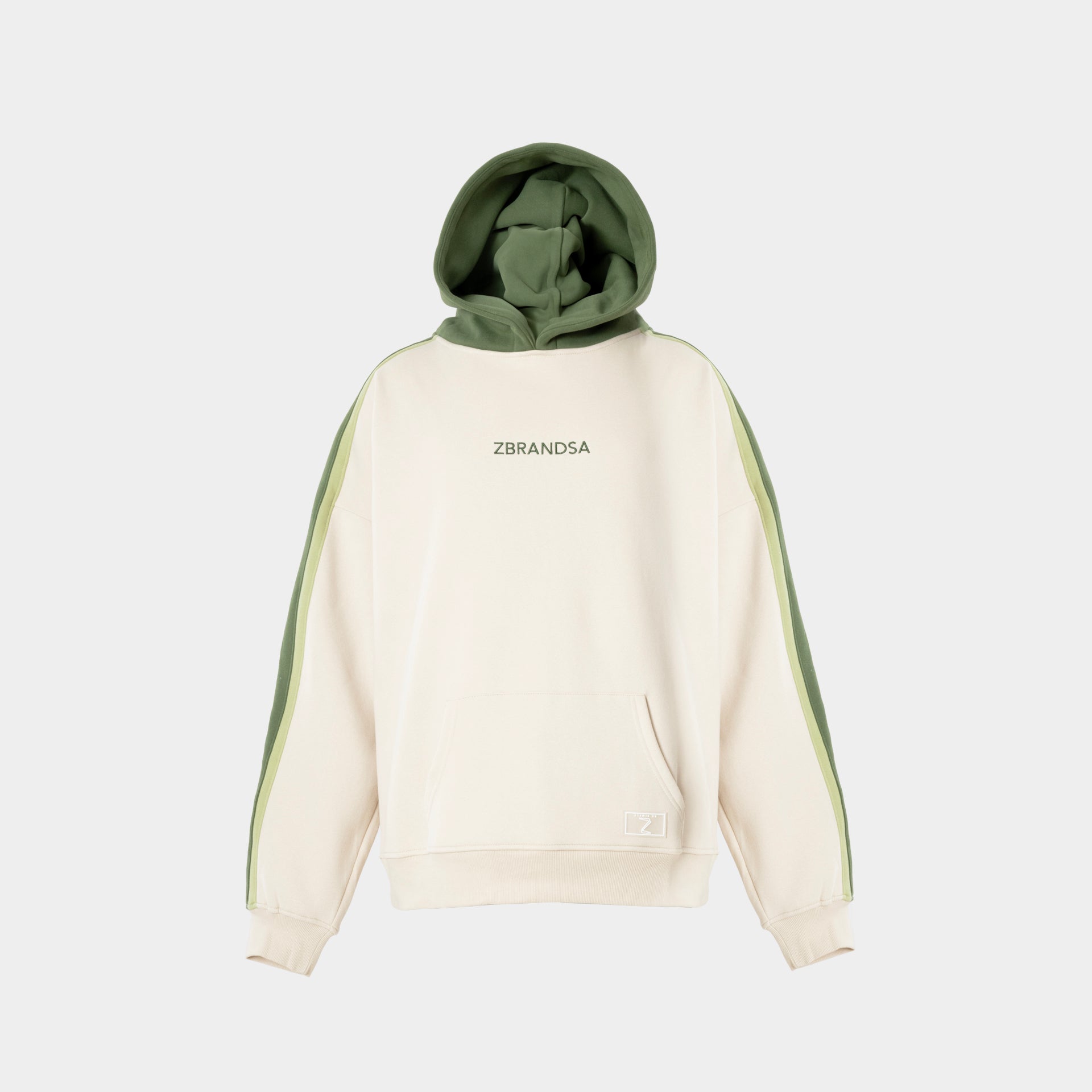 Green & Beige Unisex Hoodie with Logo by Z Brand