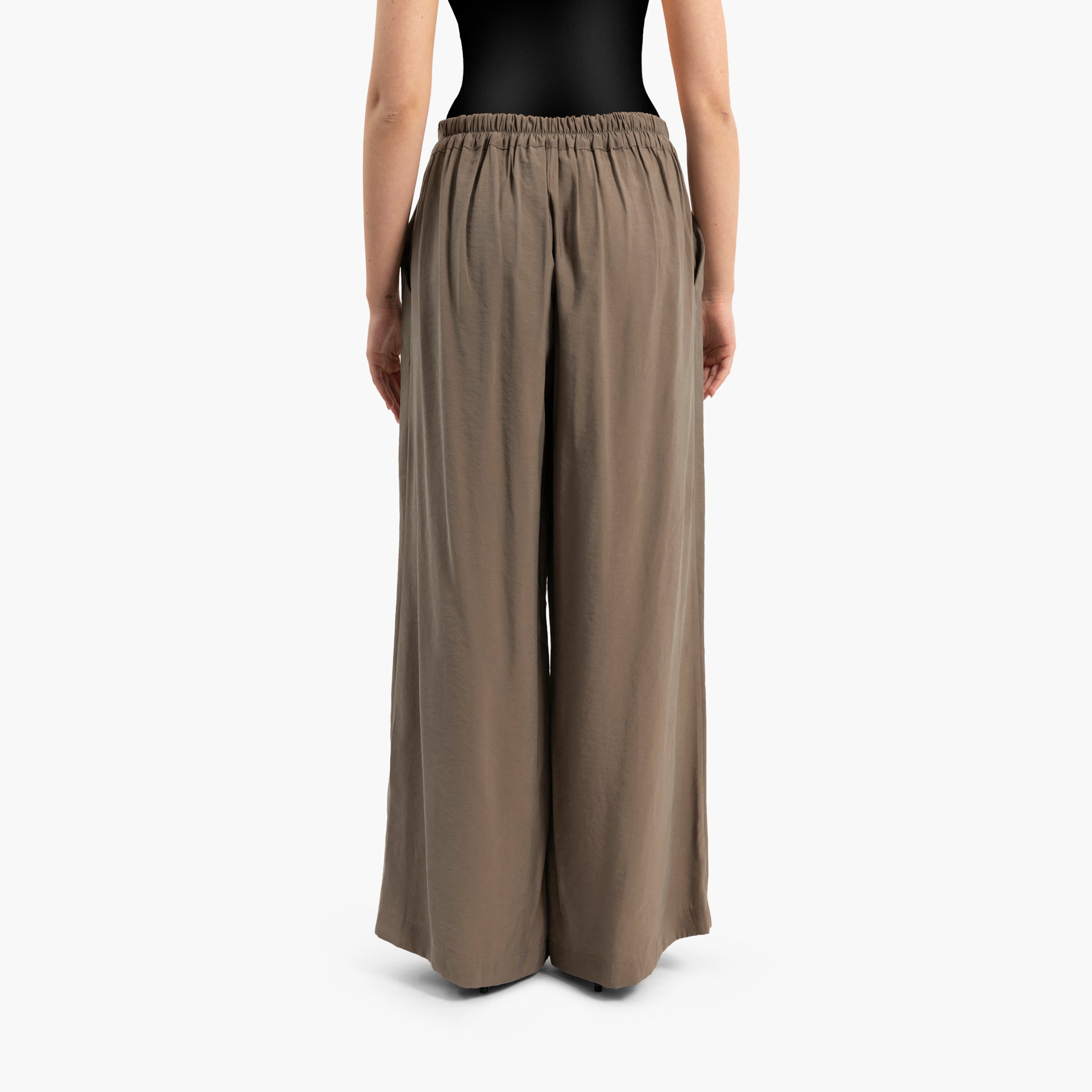 Women's Brown Wide Leg Trousers By WECRE8