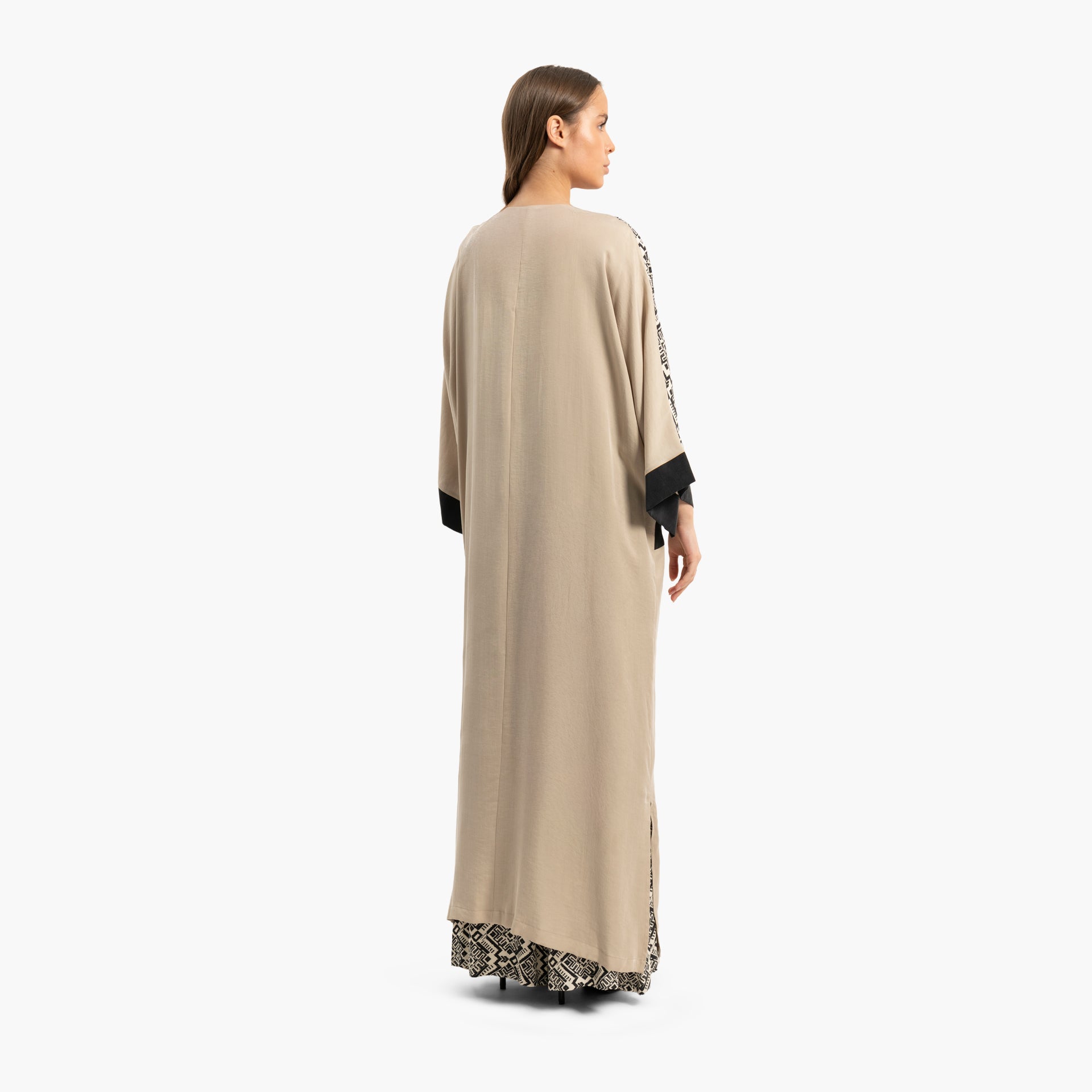 Women's Beige Kaftan with Geometric Pattern By WECRE8