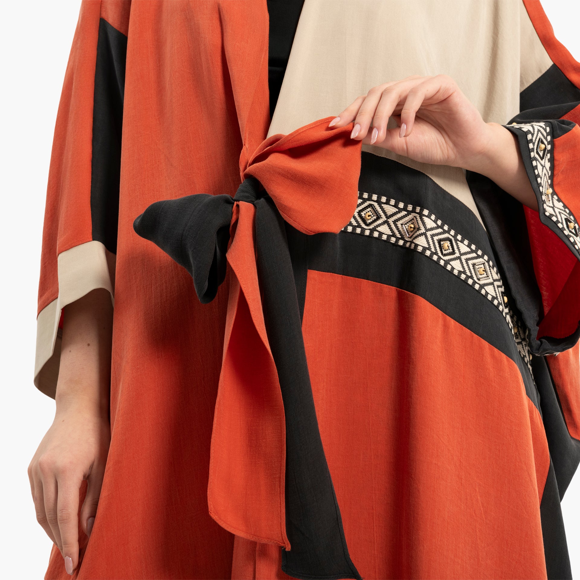 Women's Orange Kaftan with Tie Belt By WECRE8