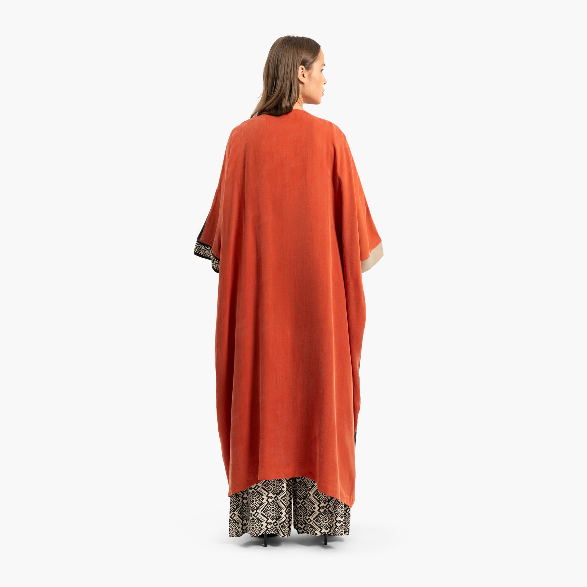 Women's Orange Kaftan with Tie Belt By WECRE8