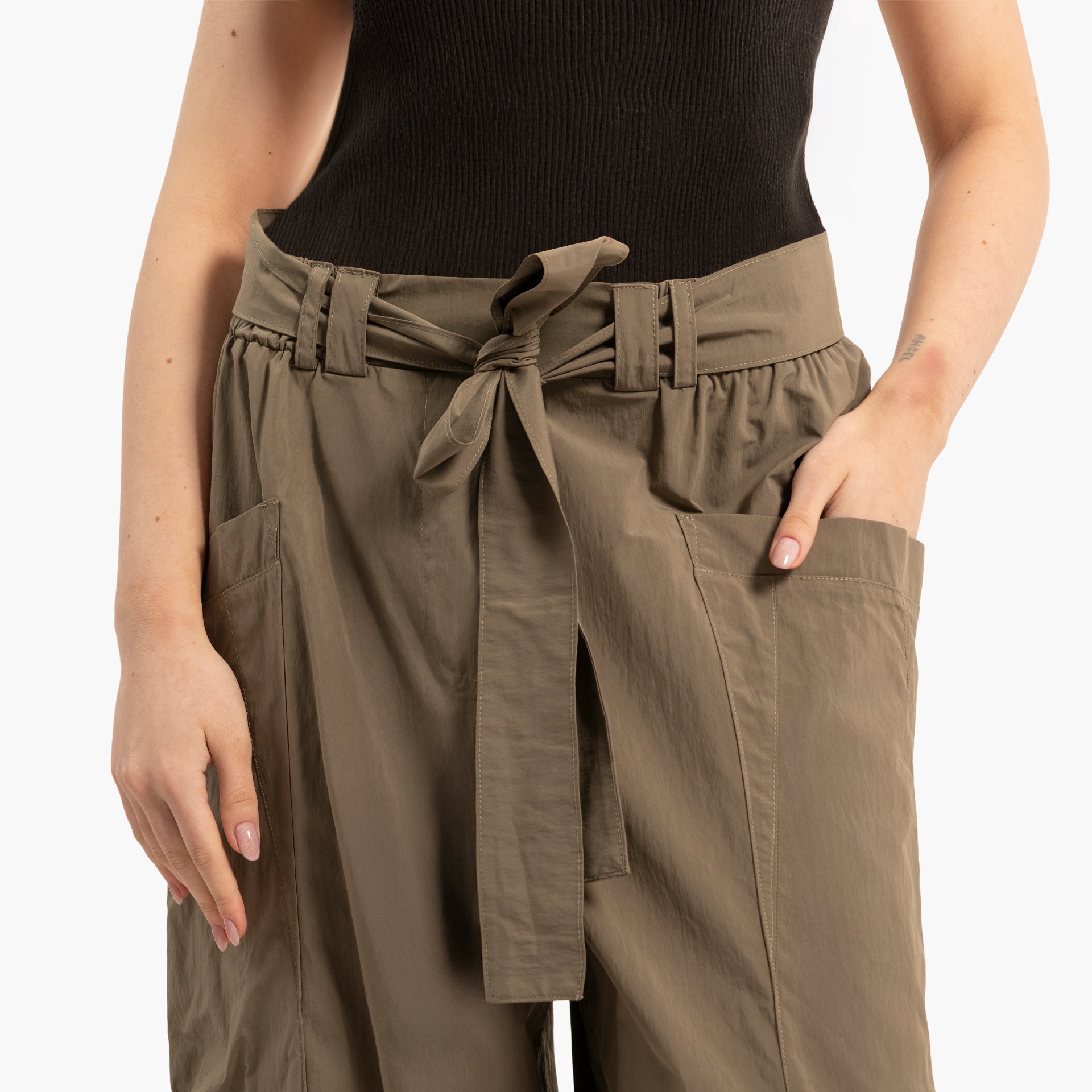 Women's Cargo Beige Pants By WECRE8